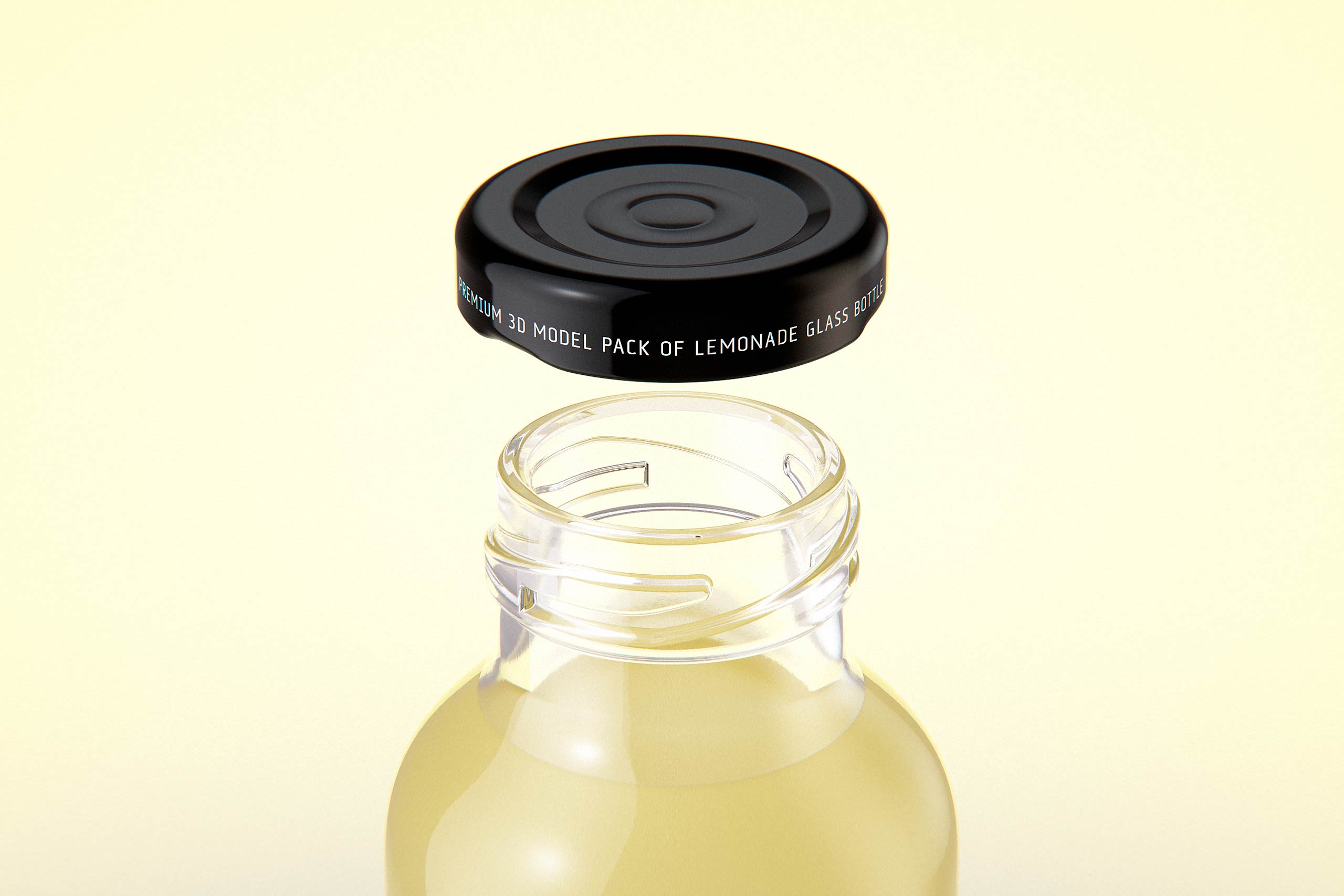 Packaging 3D model of Bio Lemonade Glass Bottle 330ml