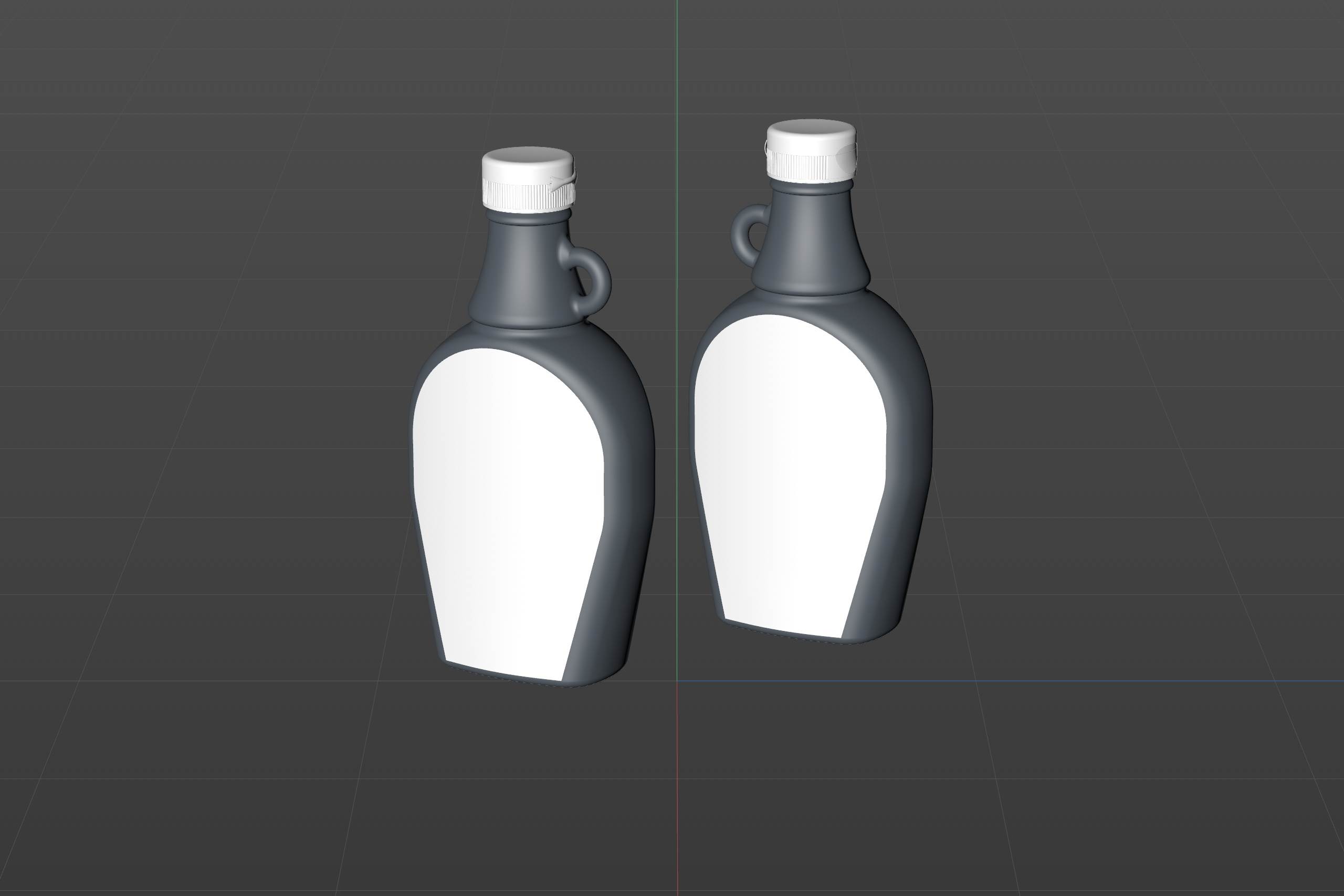 Maple Syrup Glass bottle 250ml 3D model pack (clear glass)