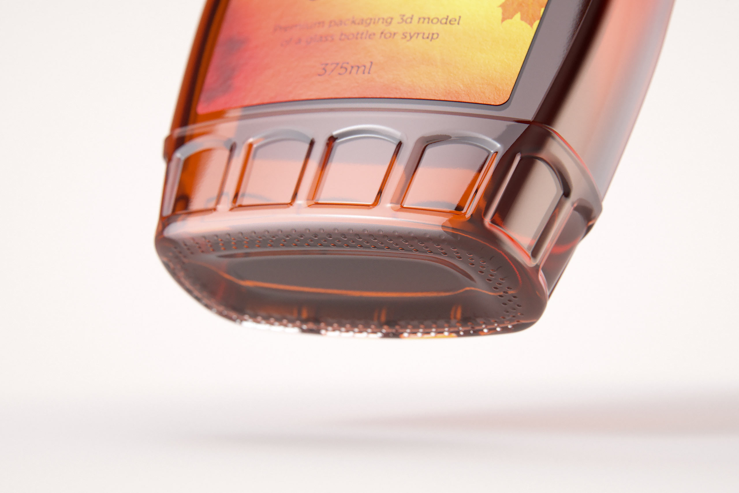 Maple Syrup Glass bottle 375ml 3D model pack (with a glass pattern)