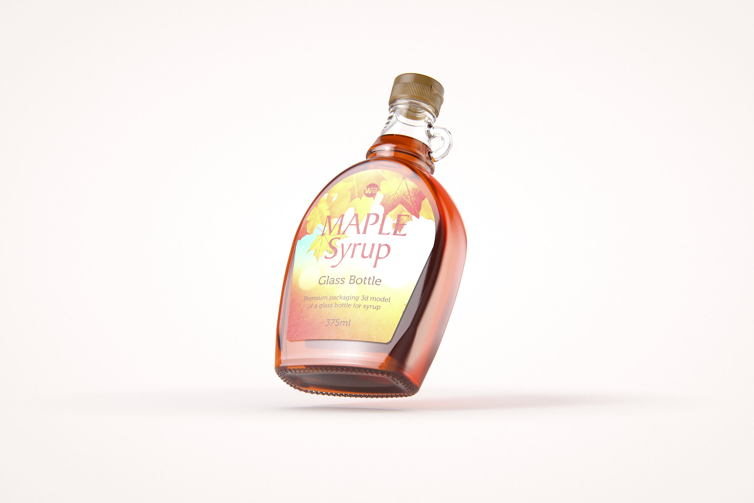 Maple Syrup Glass bottle 375ml 3D model pack (clear glass)