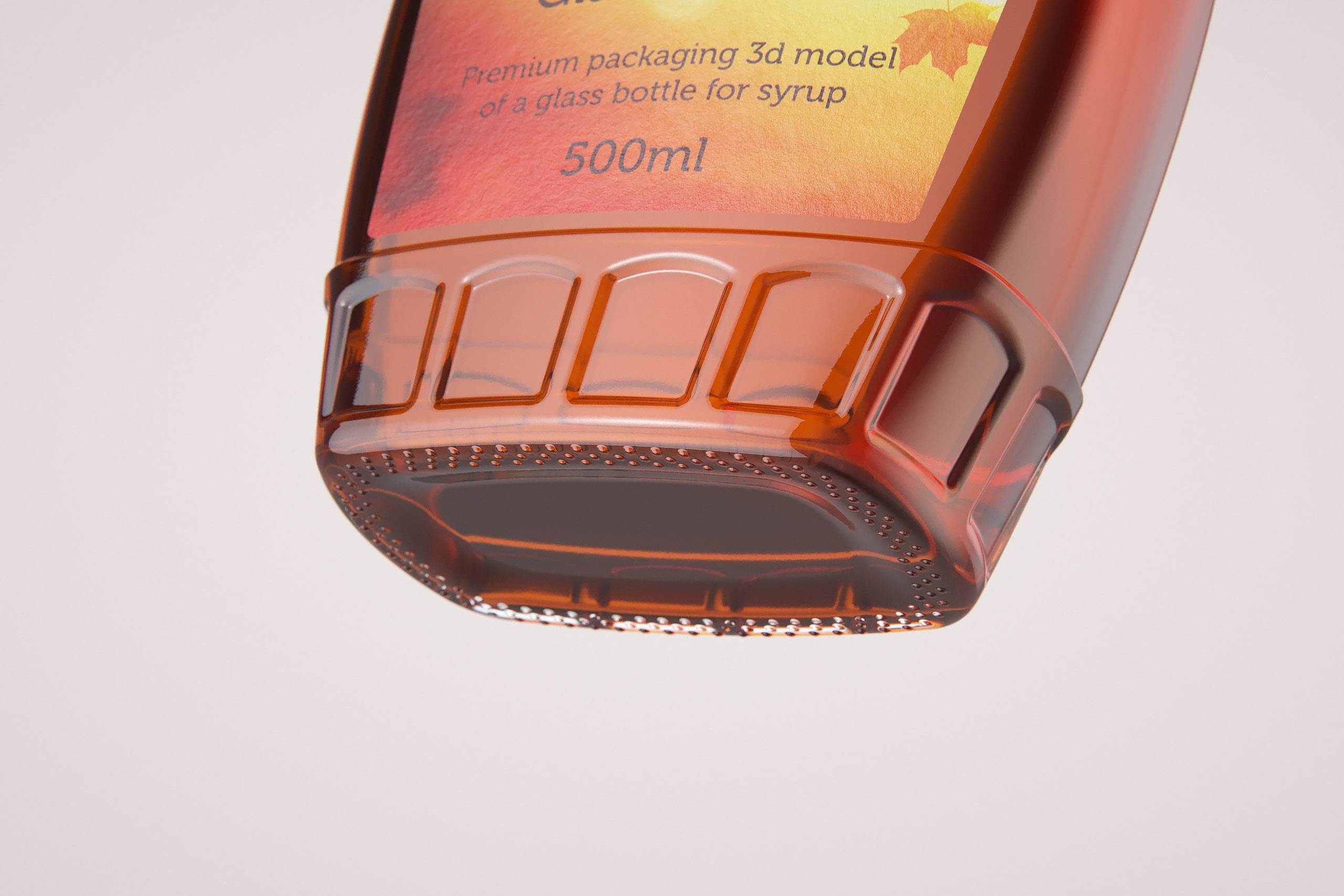 Maple Syrup Patterned Glass bottle 500ml 3D model pack