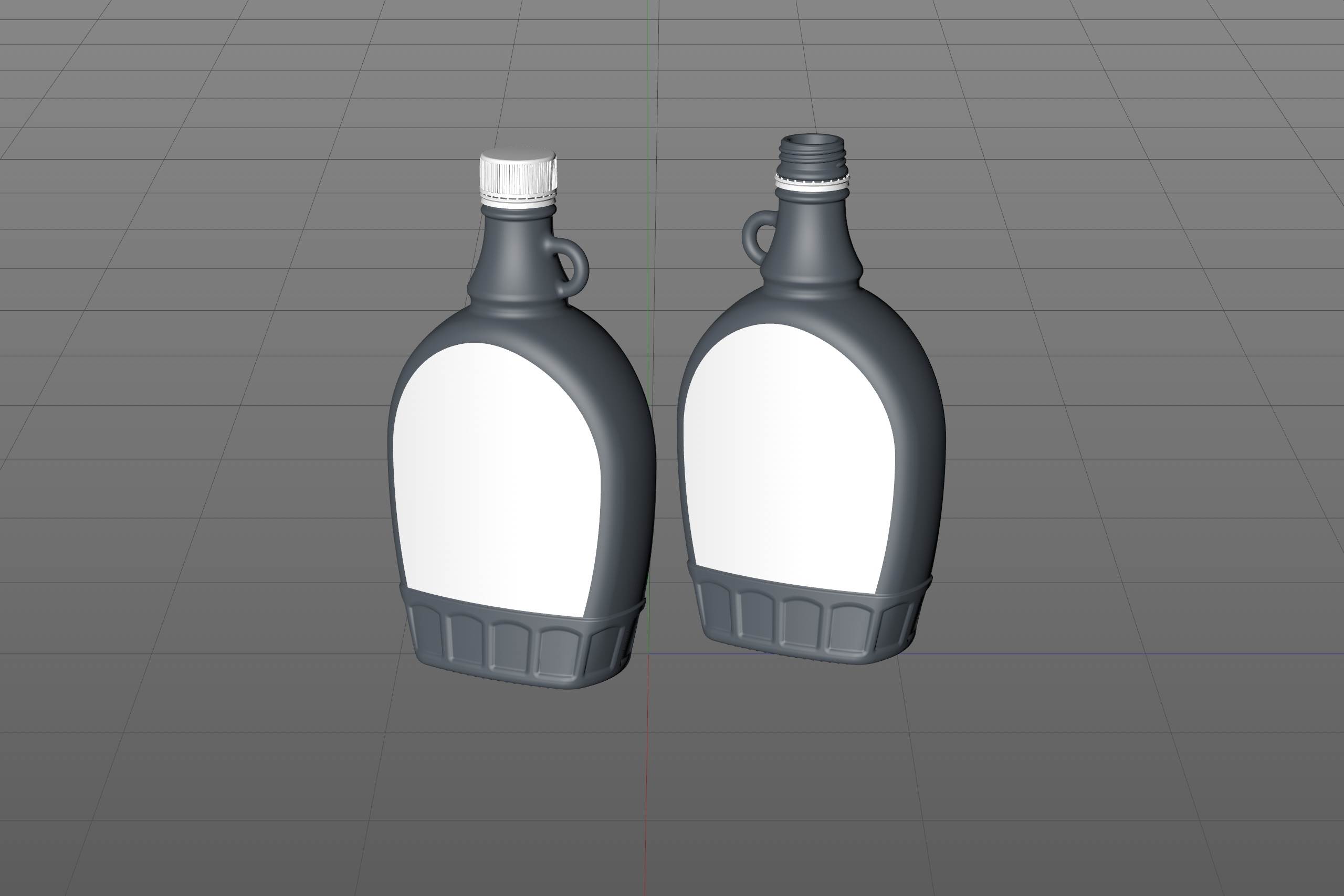 Maple Syrup Patterned Glass bottle 500ml 3D model pack