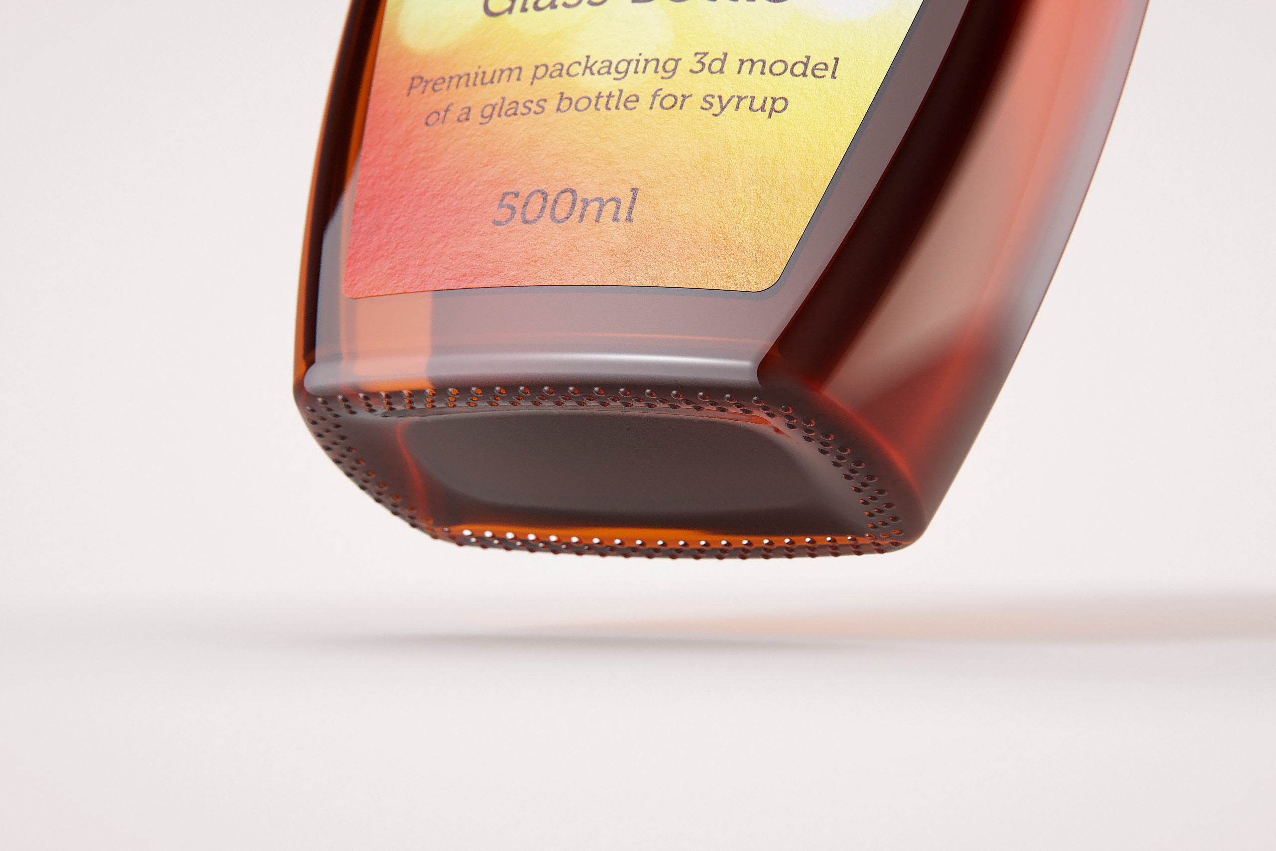 Maple Syrup Clear Glass bottle 500ml 3D model pack