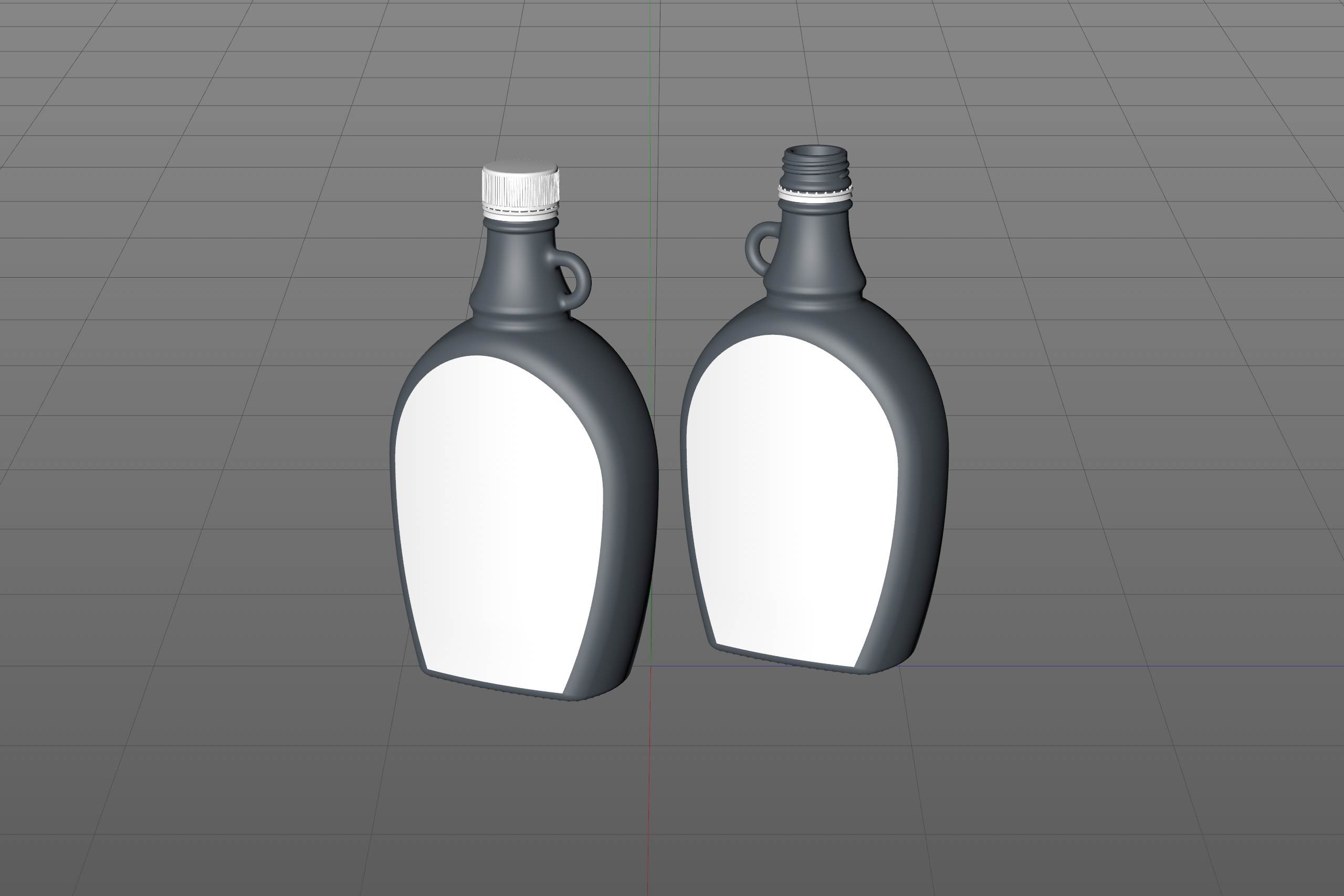 Maple Syrup Clear Glass bottle 500ml 3D model pack