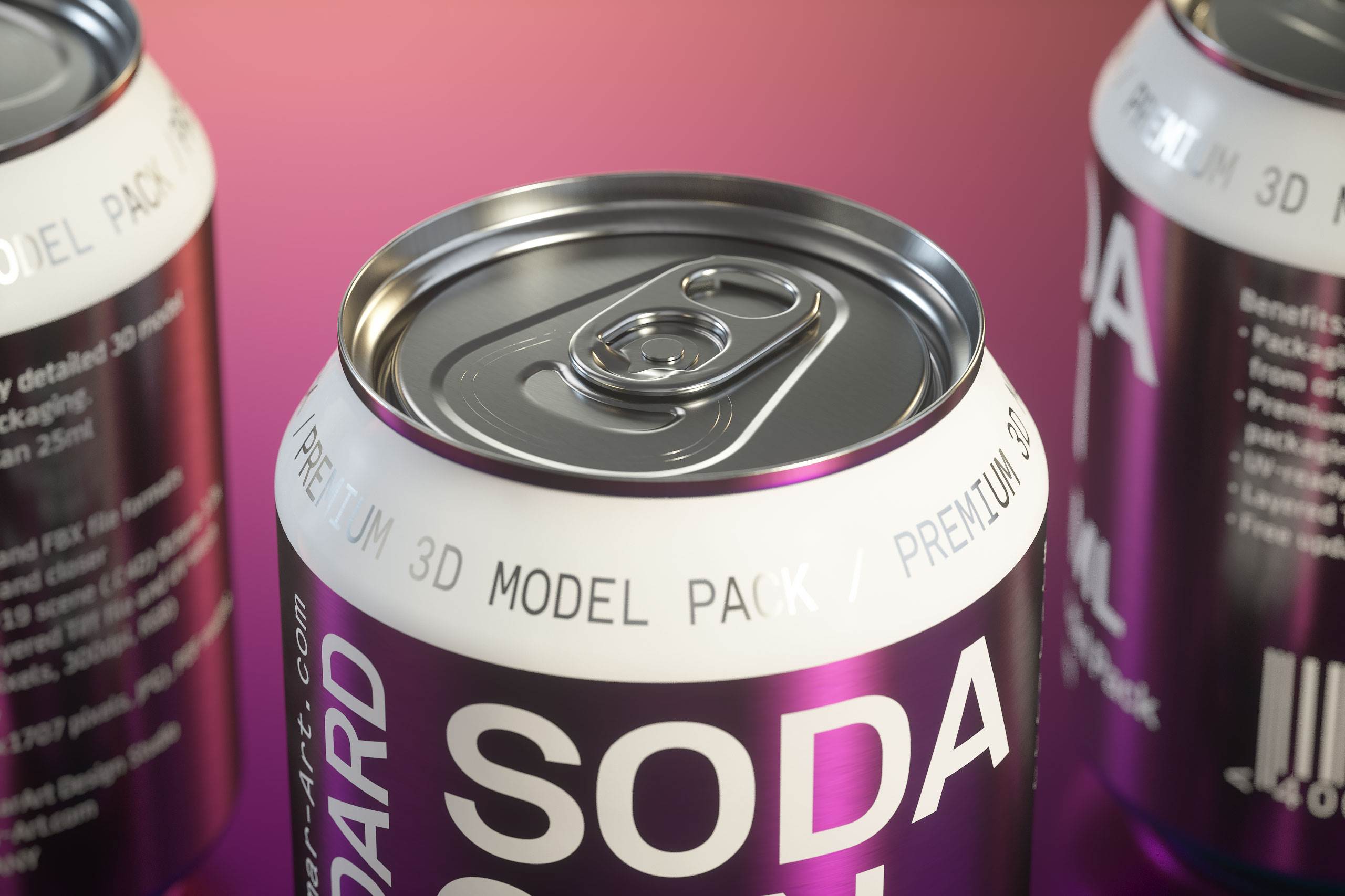 Ball/Rexam Soda Metal Can 250ml Premium 3D model pack