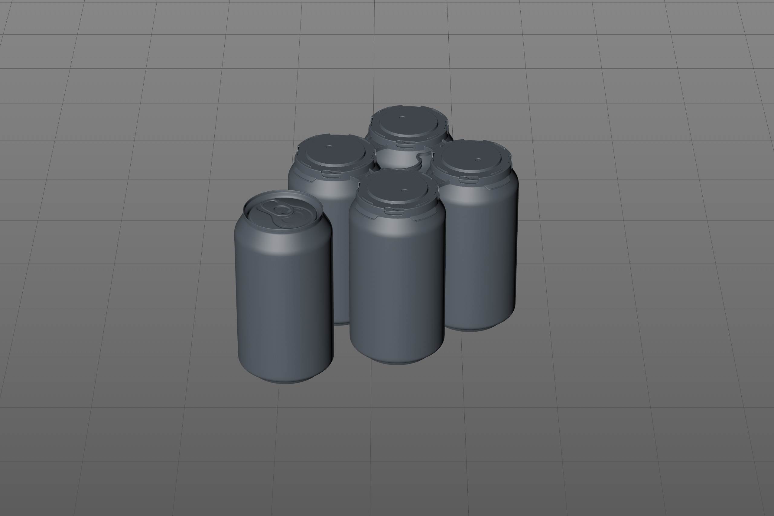 Rexam/Ball Metal Soda Can 350/355ml Premium packaging 3d model with PakTech handle