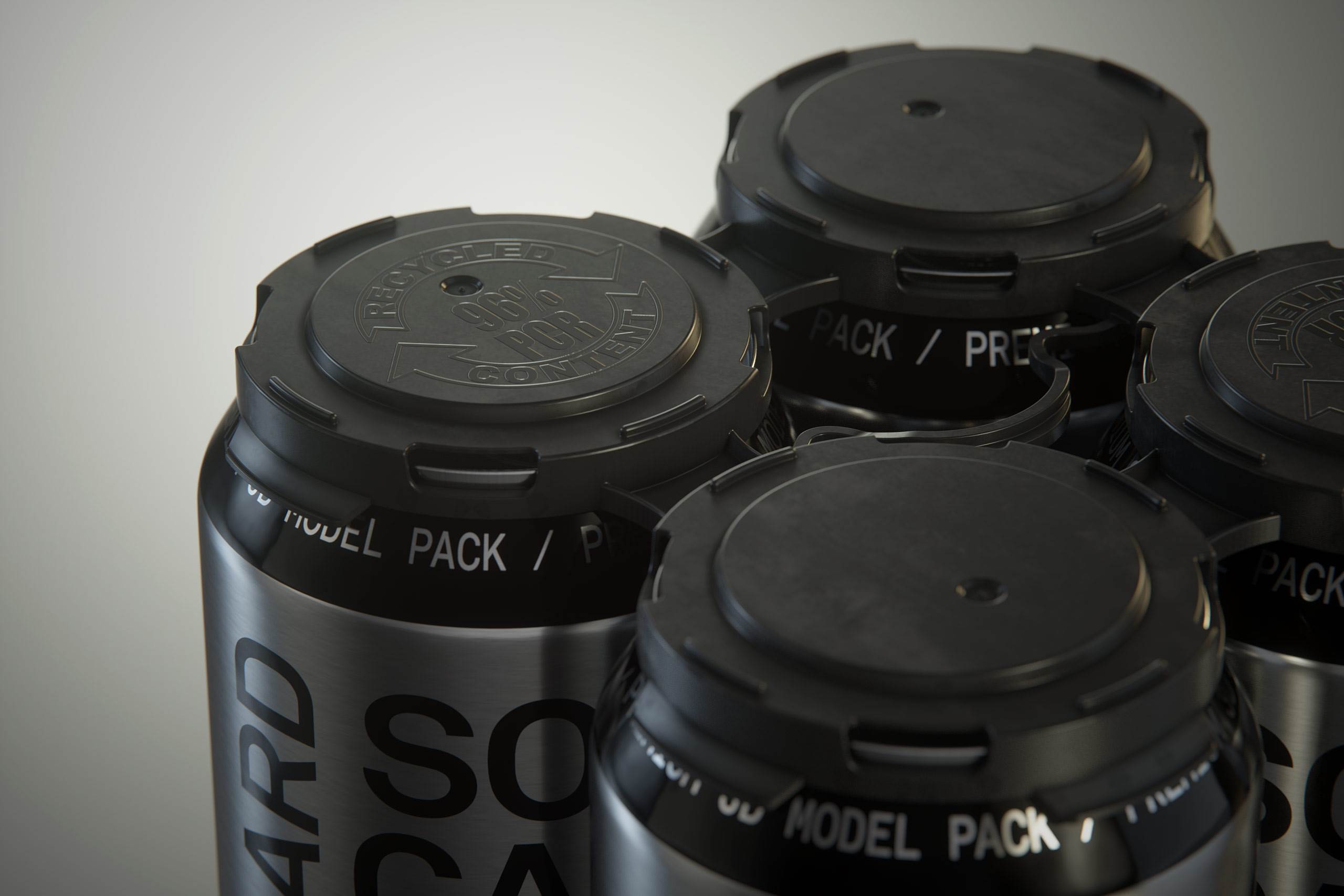 Rexam/Ball Metal Soda Can 350/355ml Premium packaging 3d model with PakTech handle