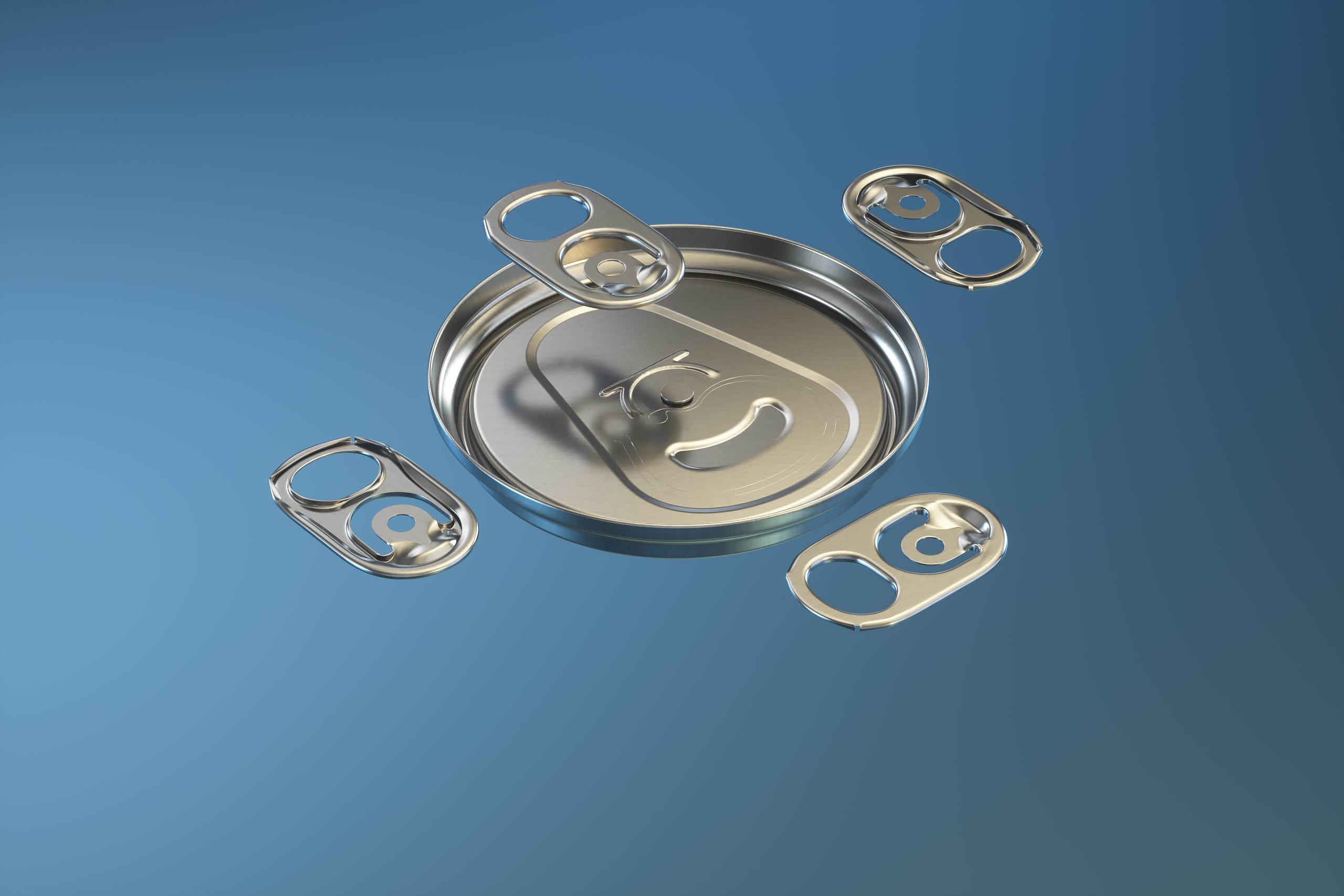 Rexam/Ball Standard Metal Beer Can 473ml Premium packaging 3d model with 6 PakTech handle and label