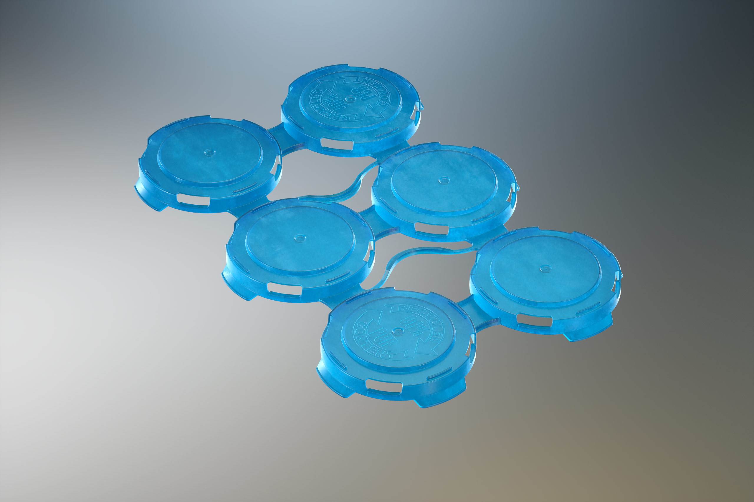 Rexam/Ball Standard Metal Beer Can 473ml Premium packaging 3d model with 6 PakTech handle and label