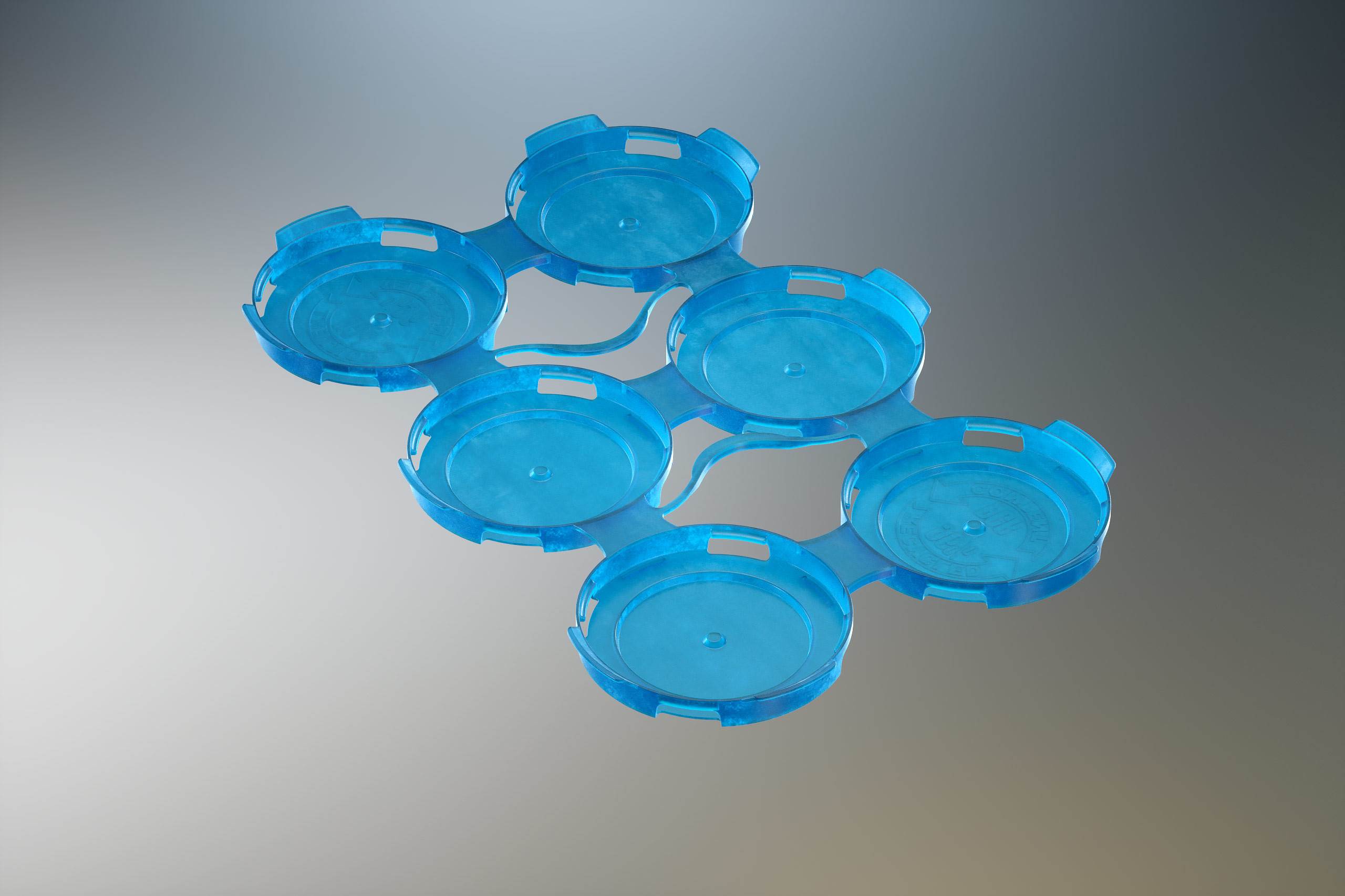 Rexam/Ball Standard Metal Beer Can 473ml Premium packaging 3d model with 6 PakTech handle and label