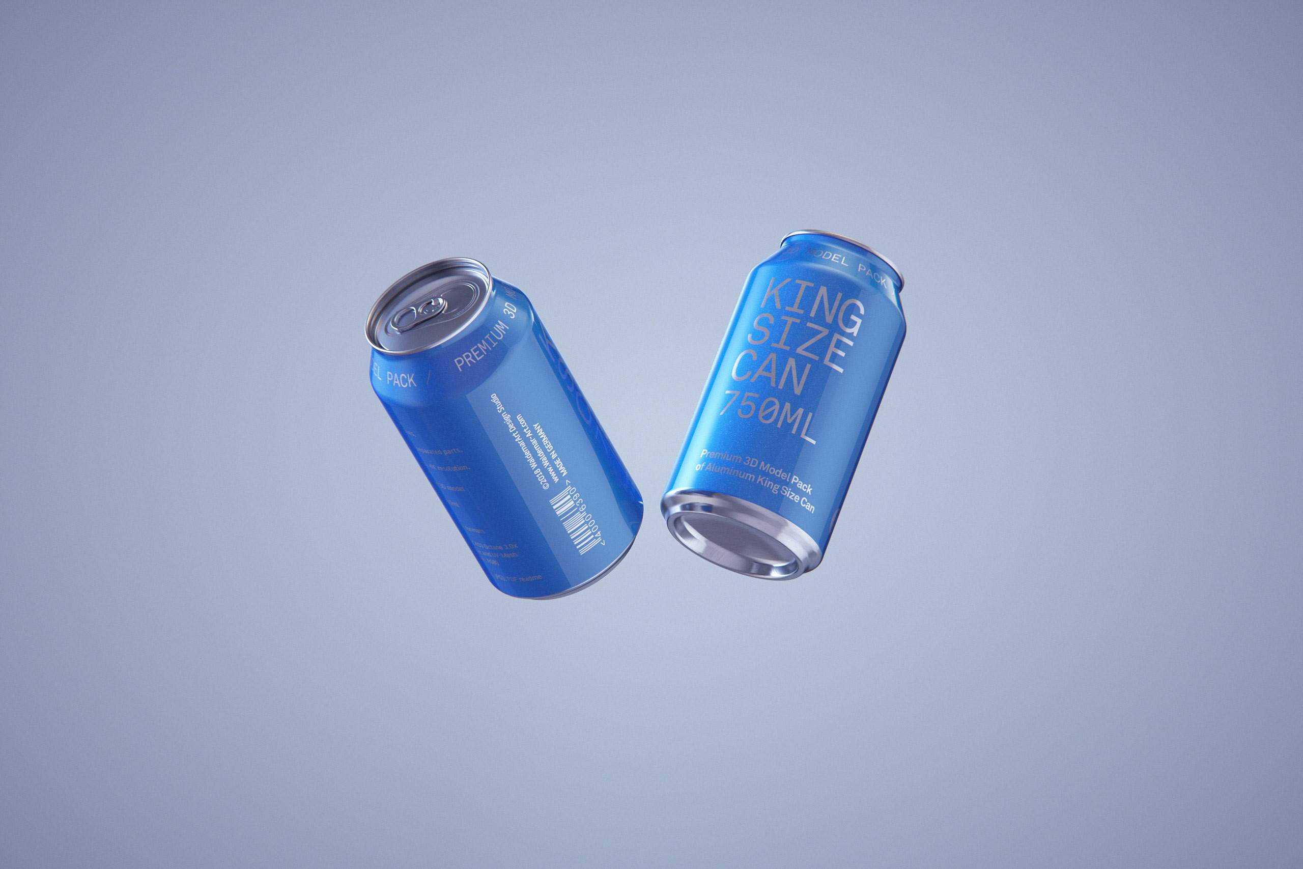 Ball/Rexam Metal King Size Can 750ml Premium packaging 3D model pack