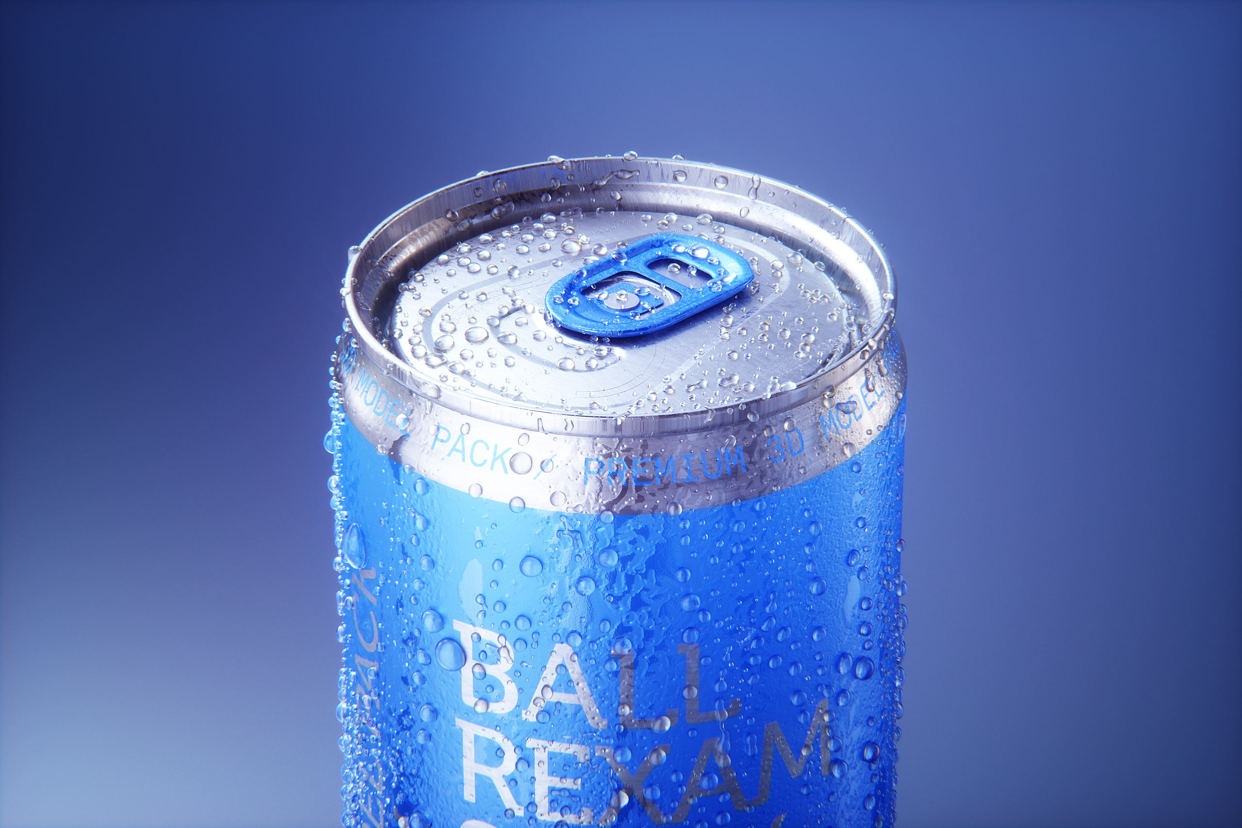 Metal Sleek can 330ml with frost and water condensation professional 3D model pack