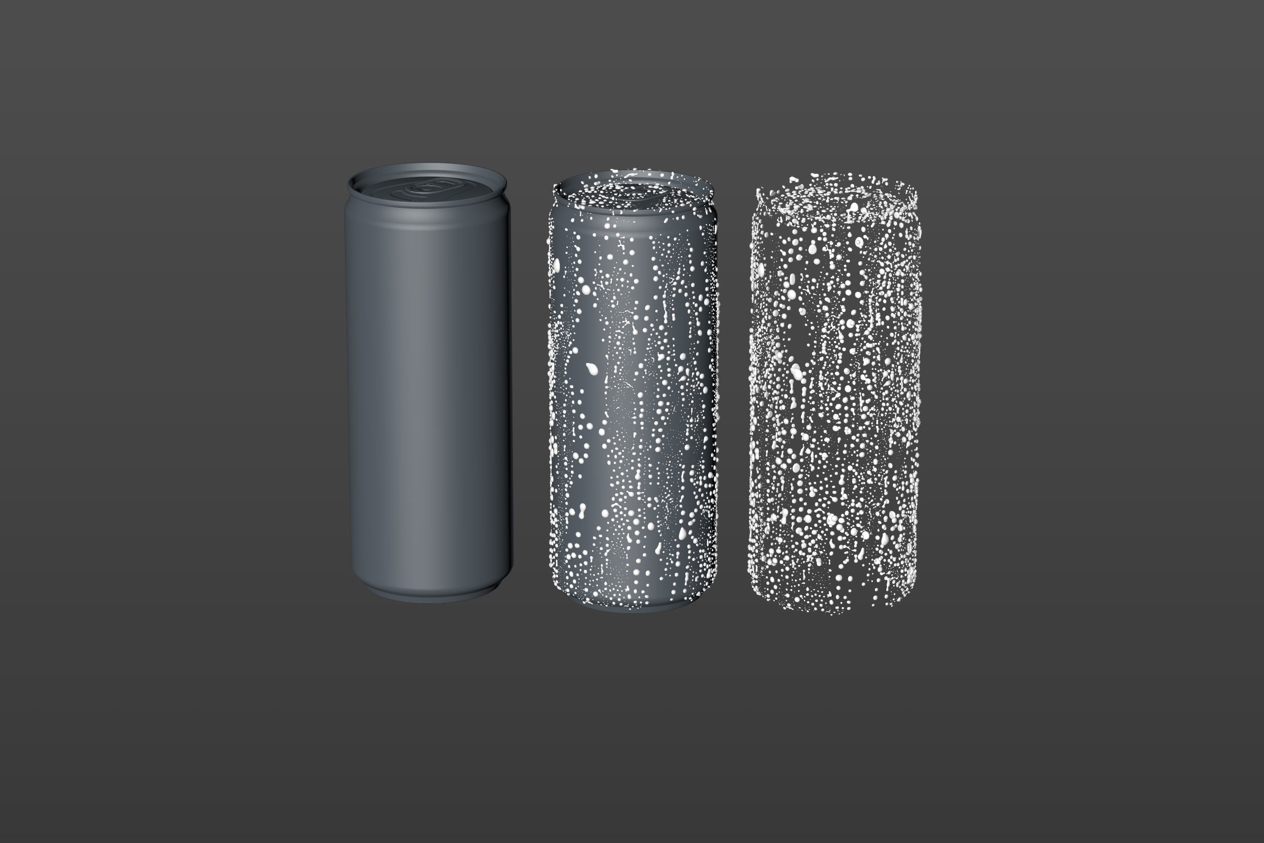 Metal Sleek can 330ml with frost and water condensation professional 3D model pack