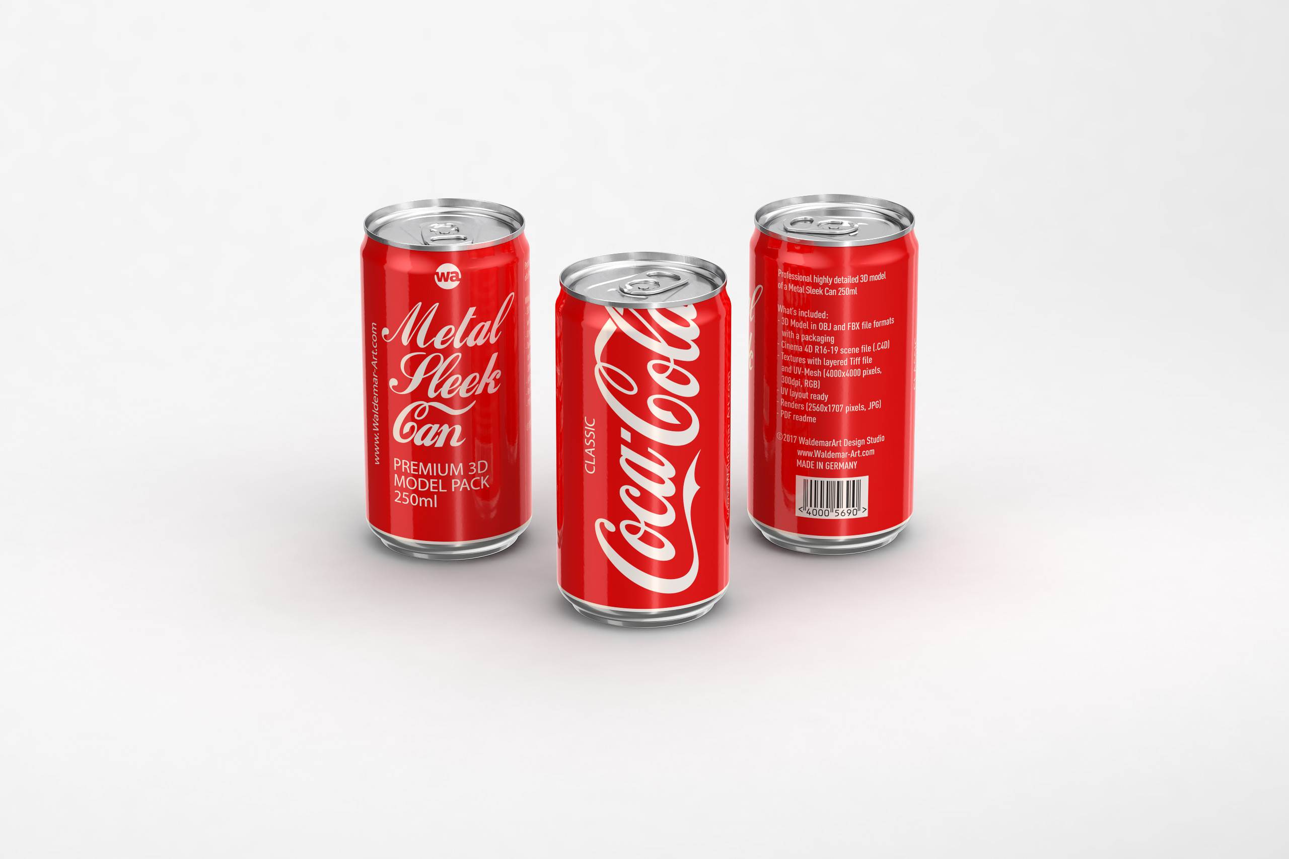 BALL (REXAM) Metal Sleek Can 250ml packaging 3D model