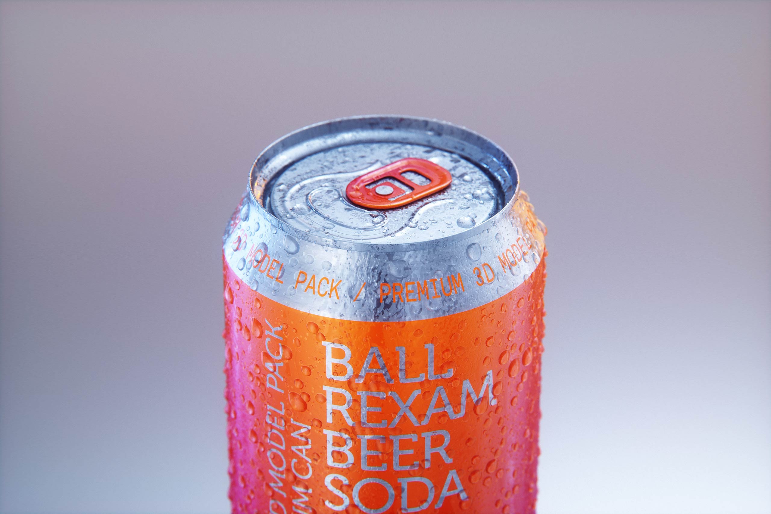 Metal Beer/Soda can 330ml with water droplets and condensation professional 3D model pack