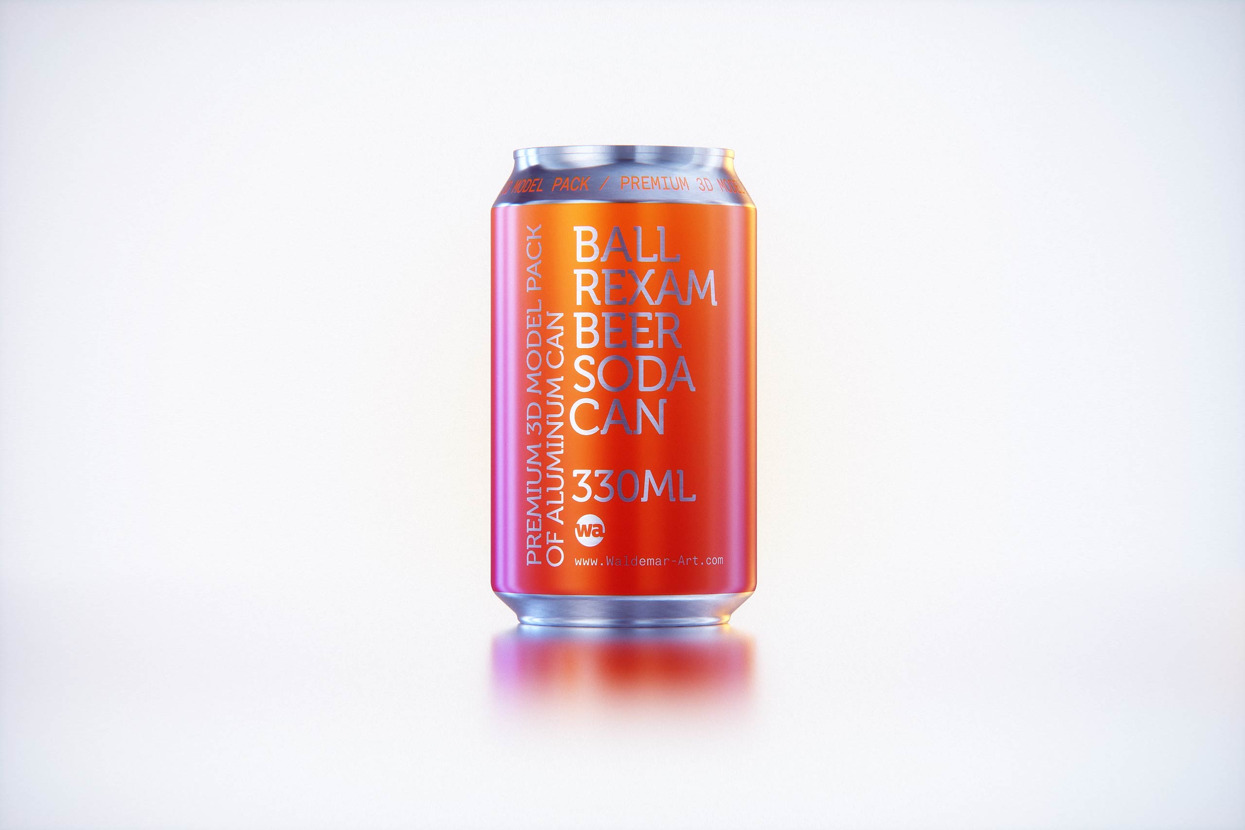 Metal Beer/Soda can 330ml with water droplets and condensation professional 3D model pack