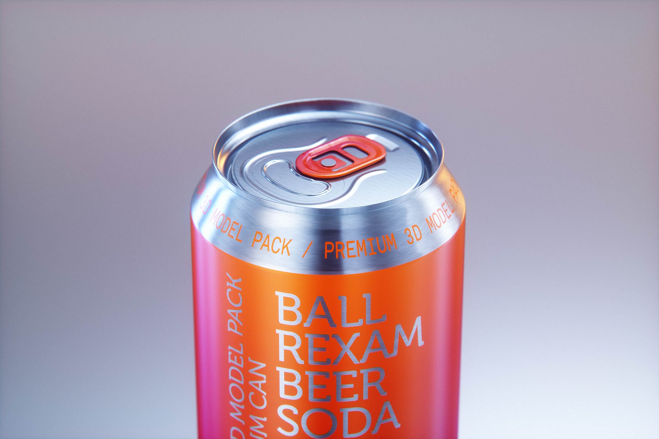 Metal Beer/Soda can 330ml with water droplets and condensation professional 3D model pack