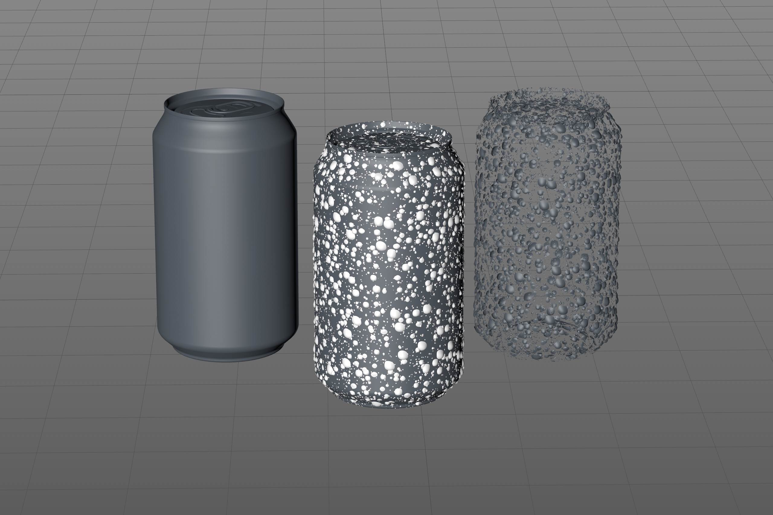 Metal Beer/Soda can 330ml with water droplets and condensation professional 3D model pack