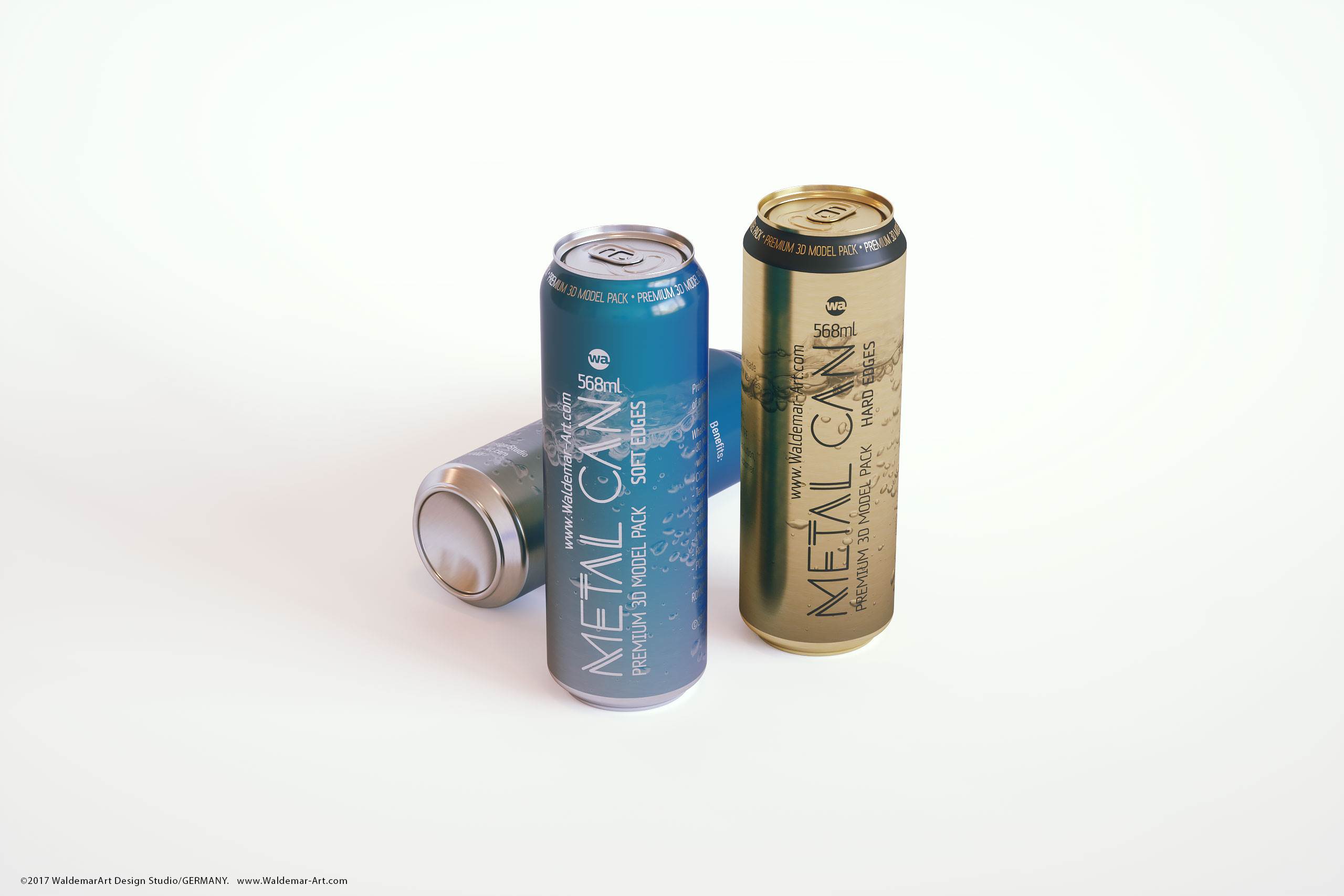 Ball/Rexam Metal Standard Beer/Soda Can 568ml 3D model