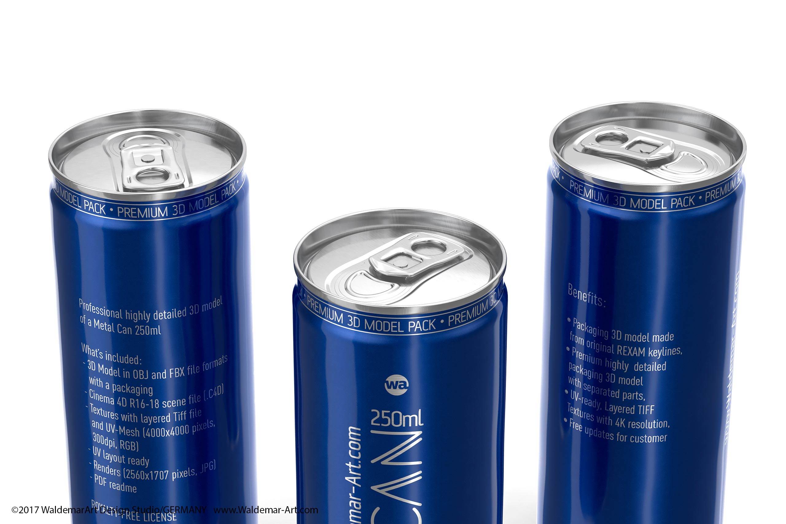 BALL (REXAM) Metal Slim Can 250ml packaging 3D model