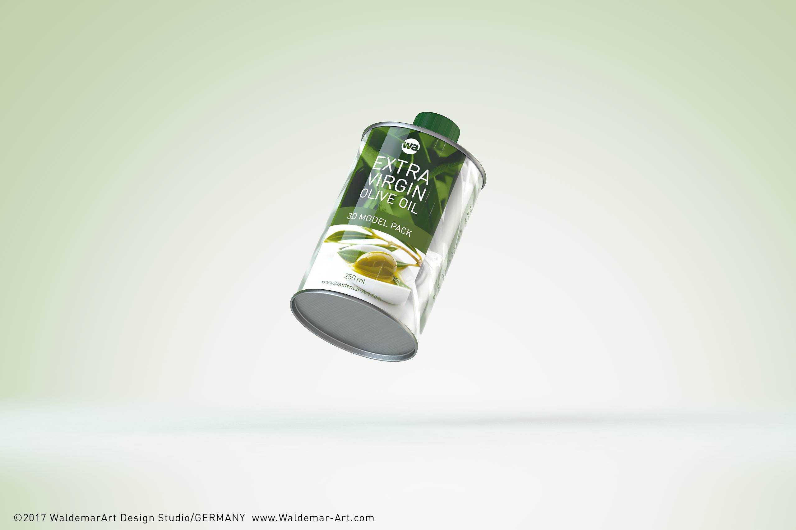 Olive oil metal bottle 250ml packaging 3d model