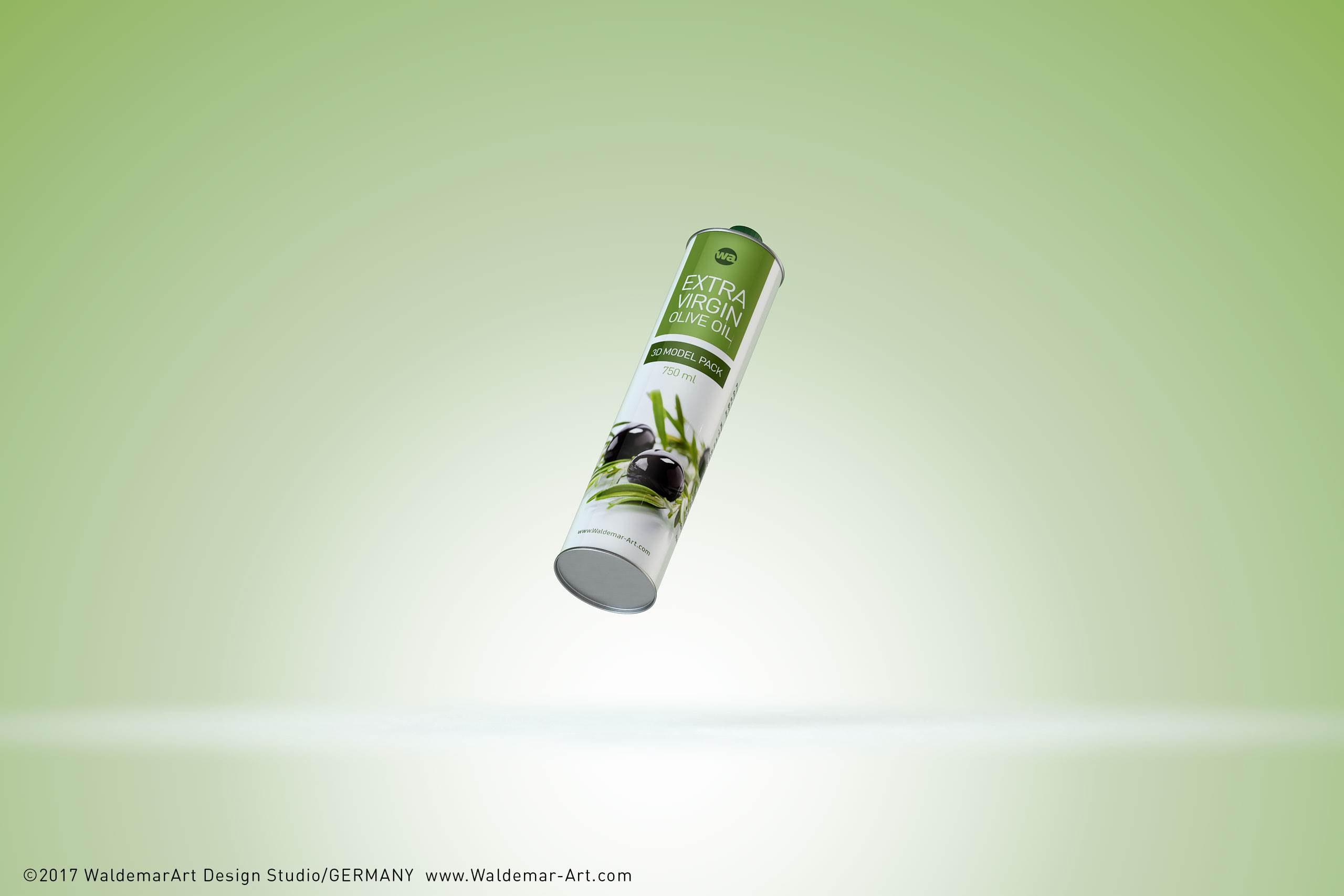 Olive oil metal bottle 750ml packaging 3d model