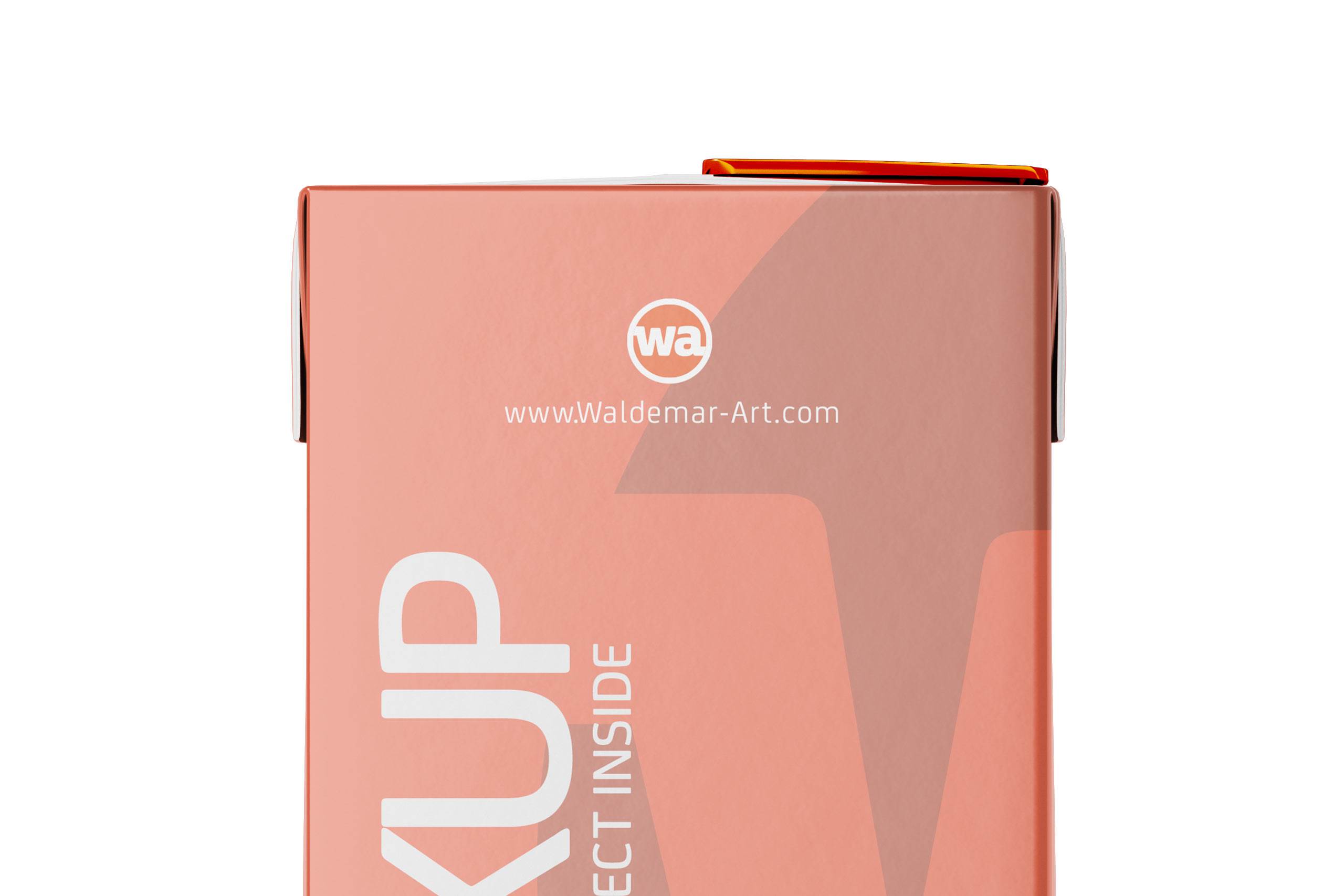 Tetra Pack Brick Mockup Aseptic 1000ml Slim with ReCap3 - Back view