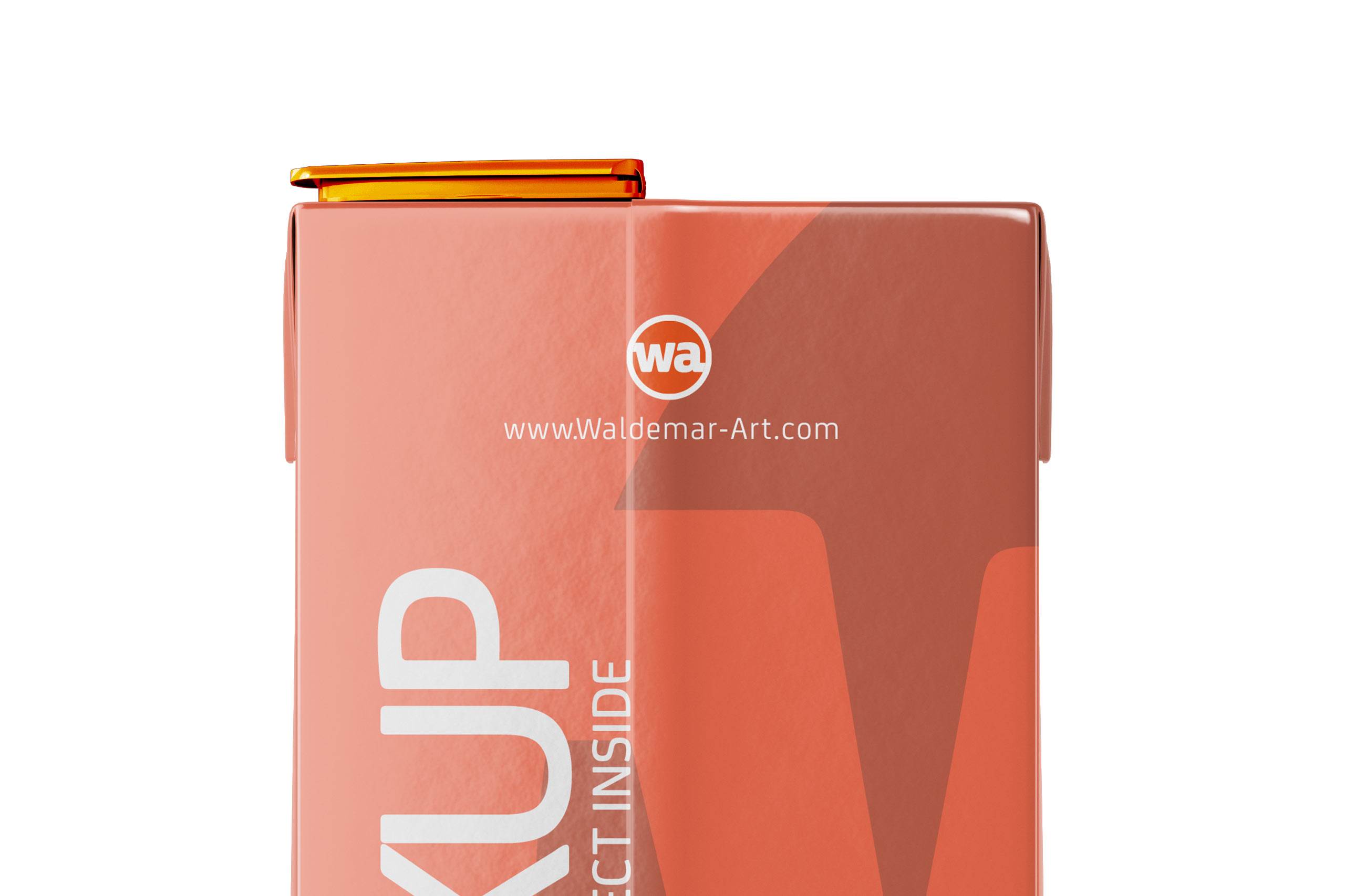Tetra Pack Brick Mockup Aseptic 1000ml Slim with ReCap3 - Front view