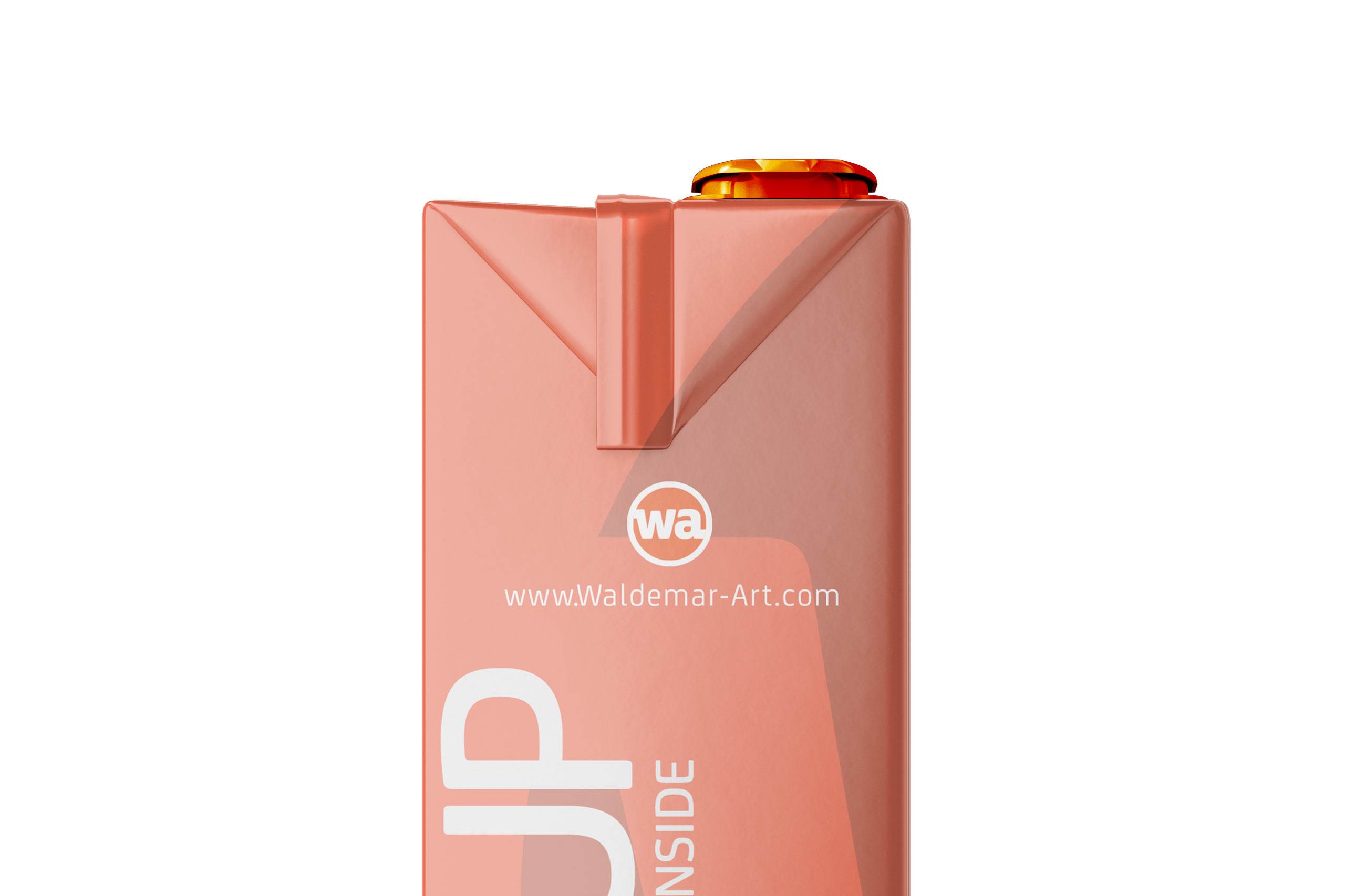 Tetra Pack Brick Mockup Aseptic 1000ml Slim with ReCap3 - Side view