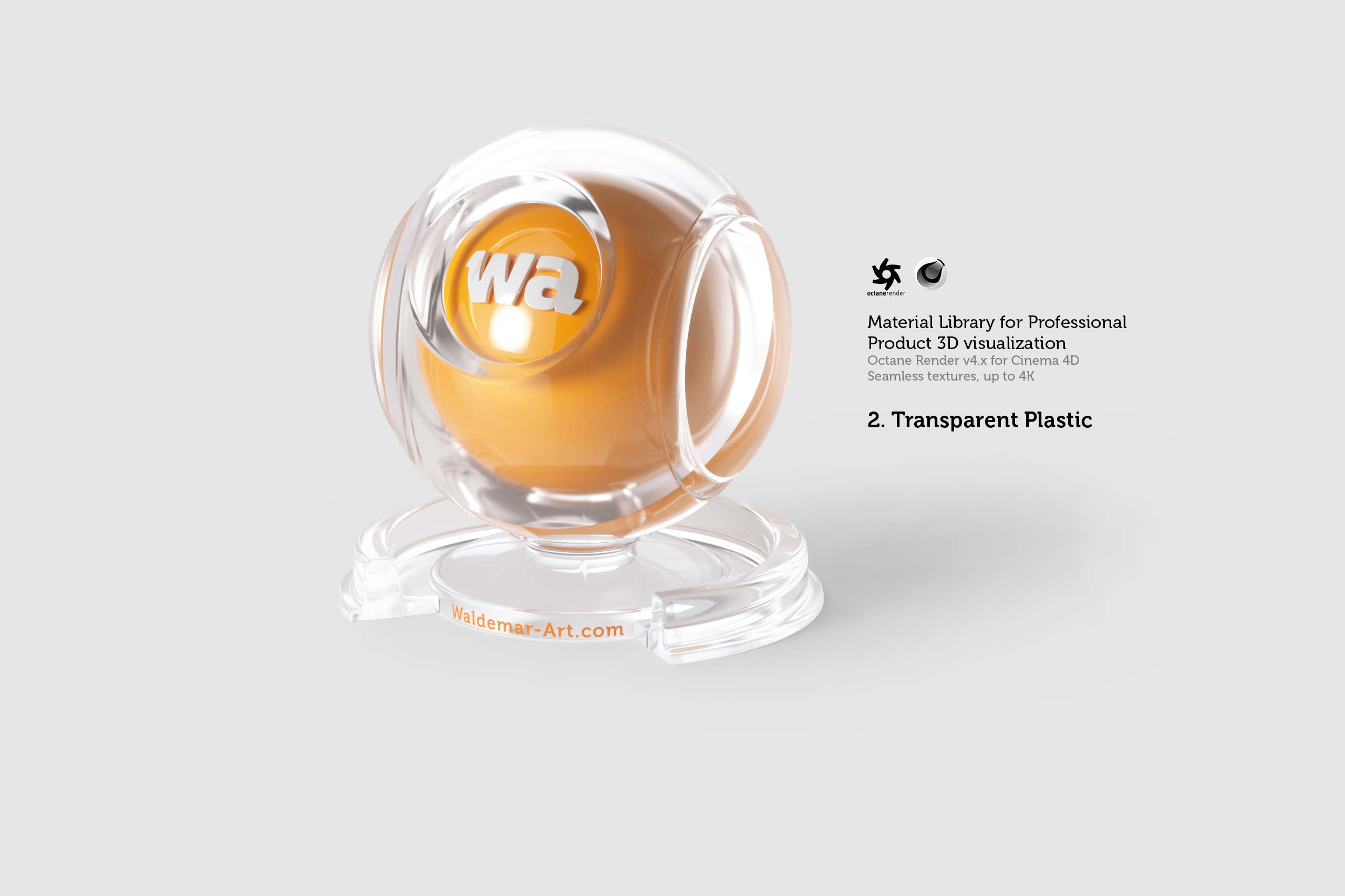 Octane 4+ for Cinema 4D (Compatible with version 2024) Materials Pack 1 - Hard Surfaces [27 items] (Glass, Plastic, Metal, Paper, Cork, PET etc)