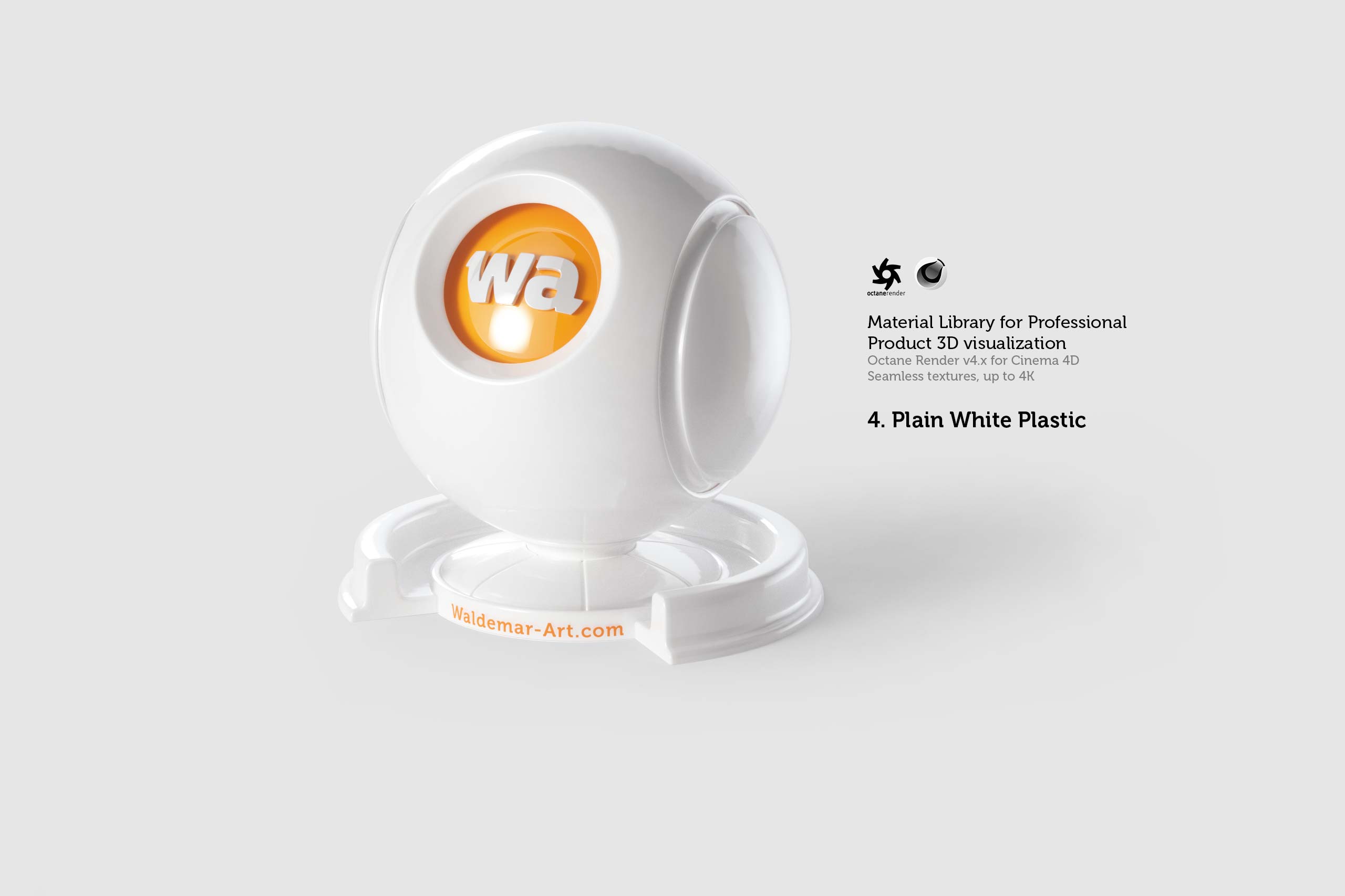 Octane 4+ for Cinema 4D (Compatible with version 2024) Materials Pack 1 - Hard Surfaces [27 items] (Glass, Plastic, Metal, Paper, Cork, PET etc)