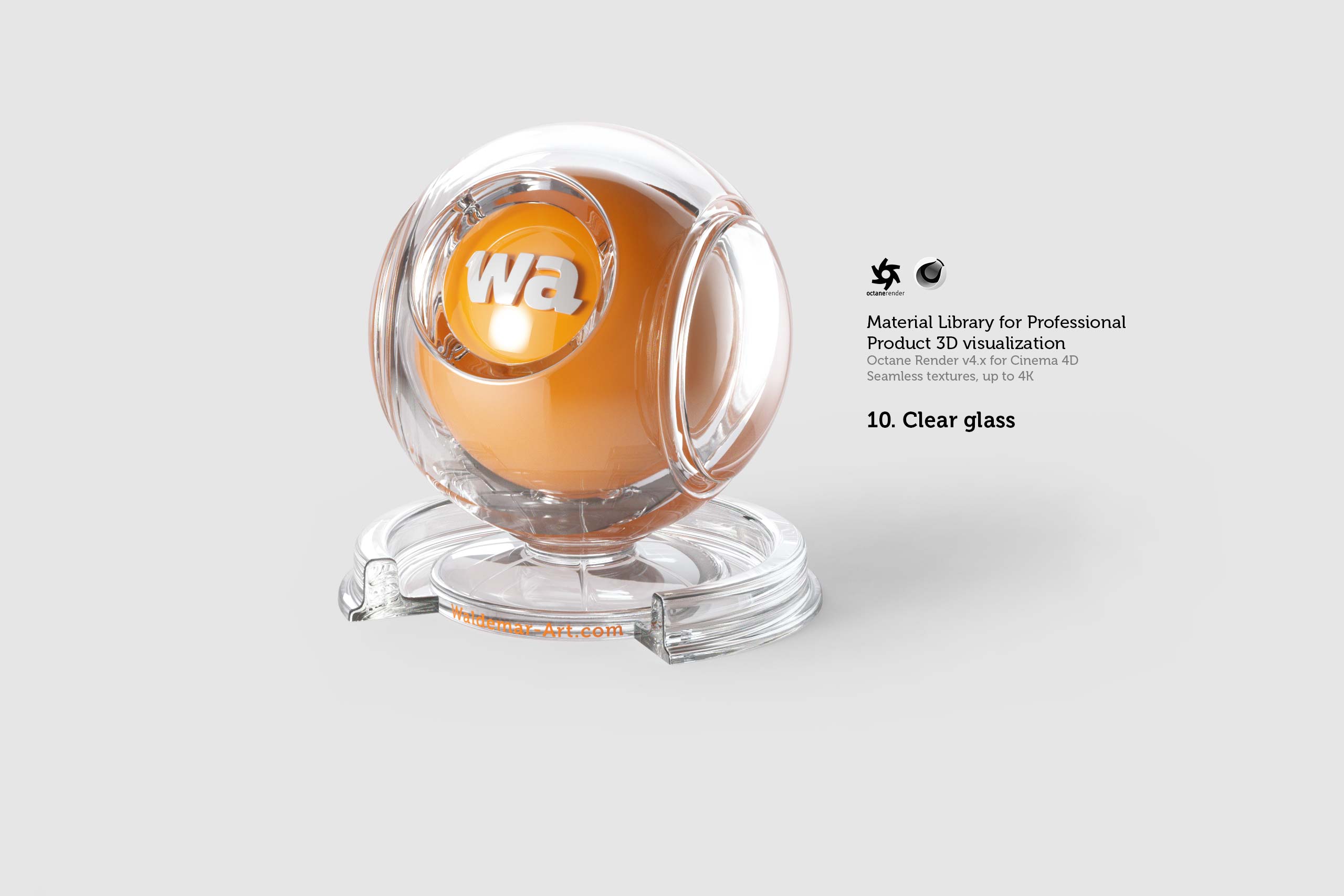 Octane 4+ for Cinema 4D (Compatible with version 2024) Materials Pack 1 - Hard Surfaces [27 items] (Glass, Plastic, Metal, Paper, Cork, PET etc)