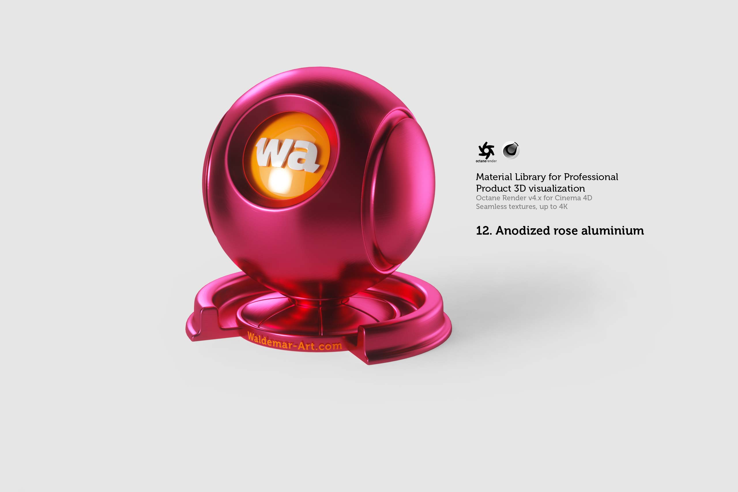 Octane 4+ for Cinema 4D (Compatible with version 2024) Materials Pack 1 - Hard Surfaces [27 items] (Glass, Plastic, Metal, Paper, Cork, PET etc)