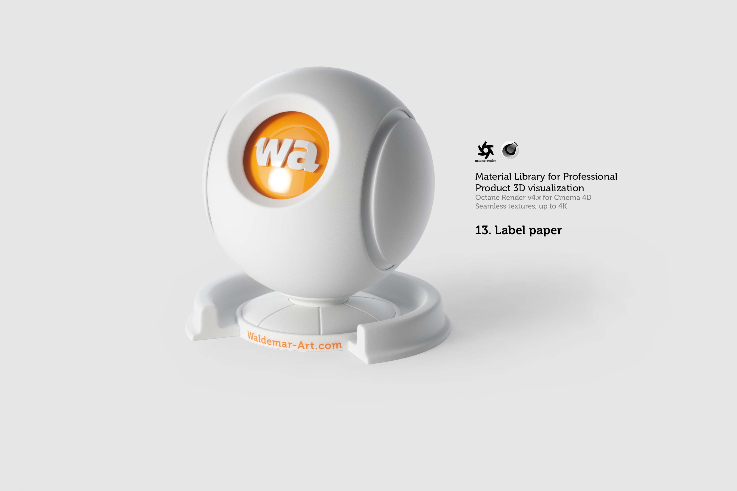 Octane 4+ for Cinema 4D (Compatible with version 2024) Materials Pack 1 - Hard Surfaces [27 items] (Glass, Plastic, Metal, Paper, Cork, PET etc)