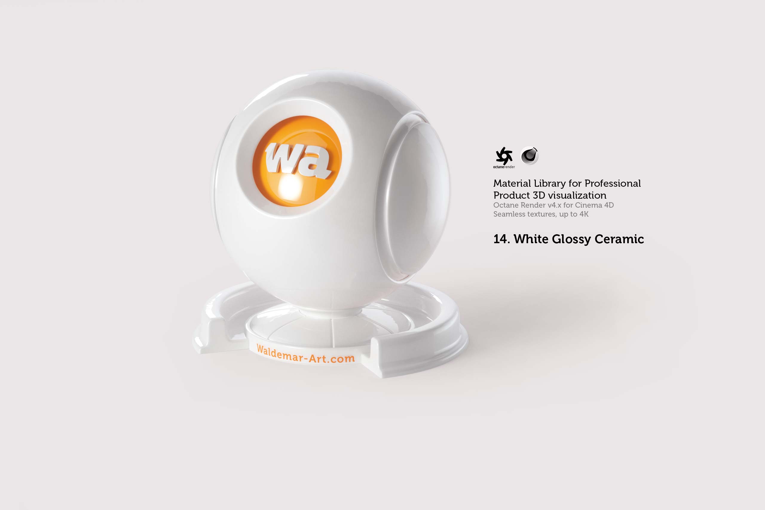 Octane 4+ for Cinema 4D (Compatible with version 2024) Materials Pack 1 - Hard Surfaces [27 items] (Glass, Plastic, Metal, Paper, Cork, PET etc)