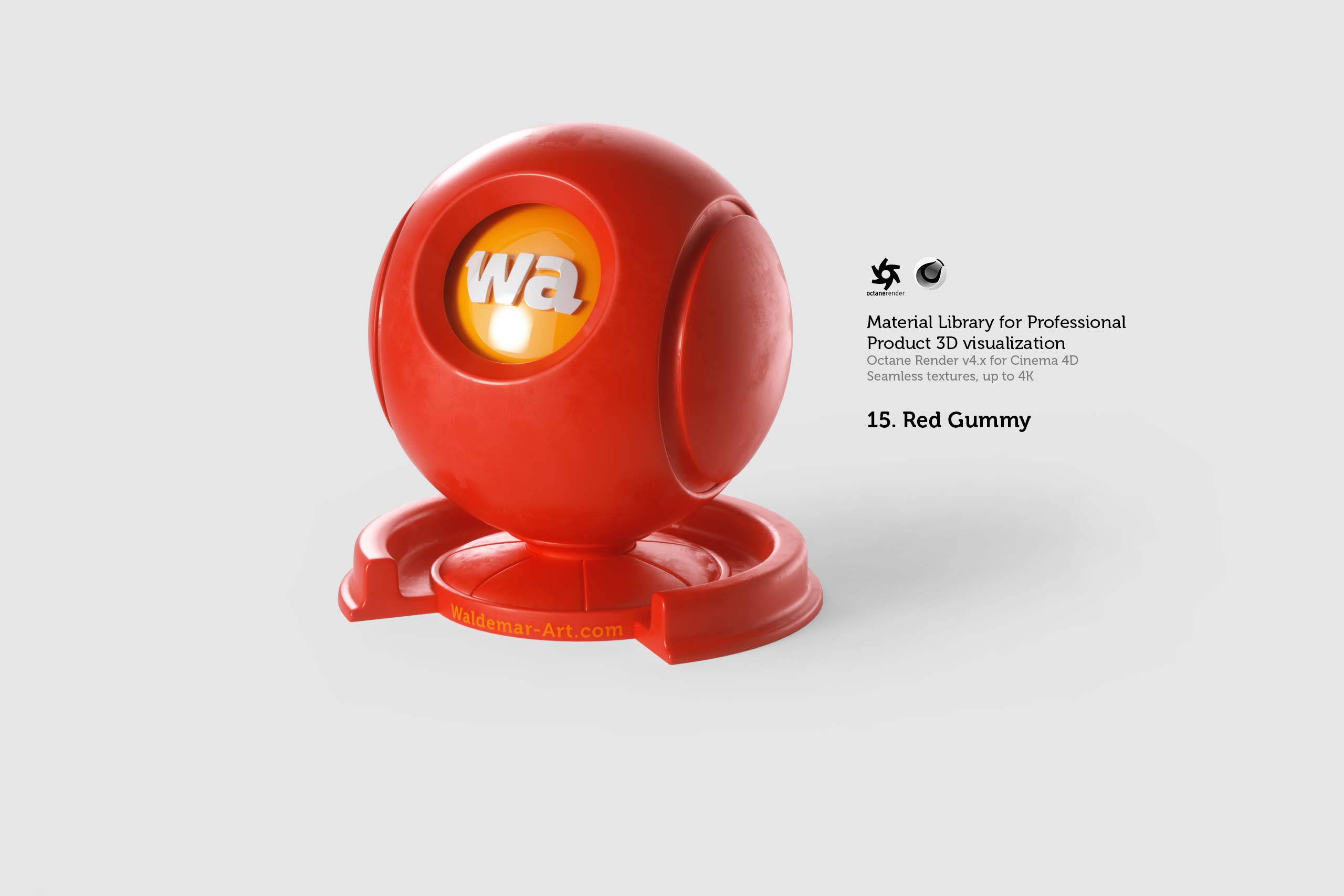 Octane 4+ for Cinema 4D (Compatible with version 2024) Materials Pack 1 - Hard Surfaces [27 items] (Glass, Plastic, Metal, Paper, Cork, PET etc)