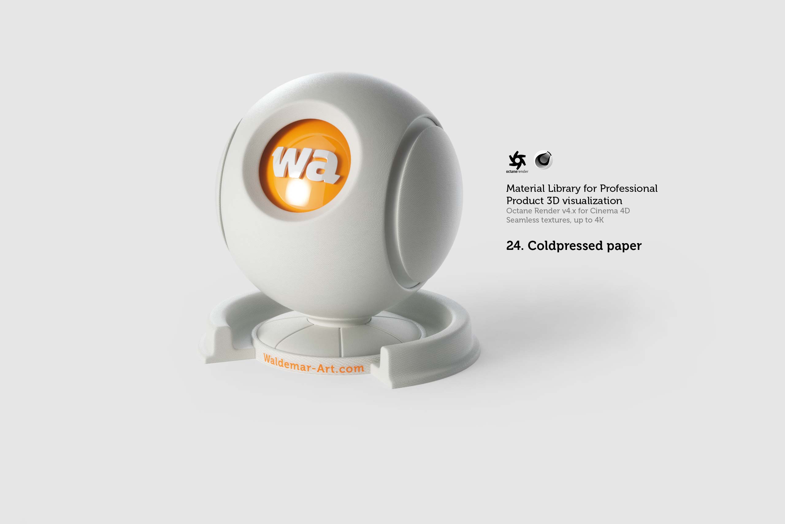 Octane 4+ for Cinema 4D (Compatible with version 2024) Materials Pack 1 - Hard Surfaces [27 items] (Glass, Plastic, Metal, Paper, Cork, PET etc)