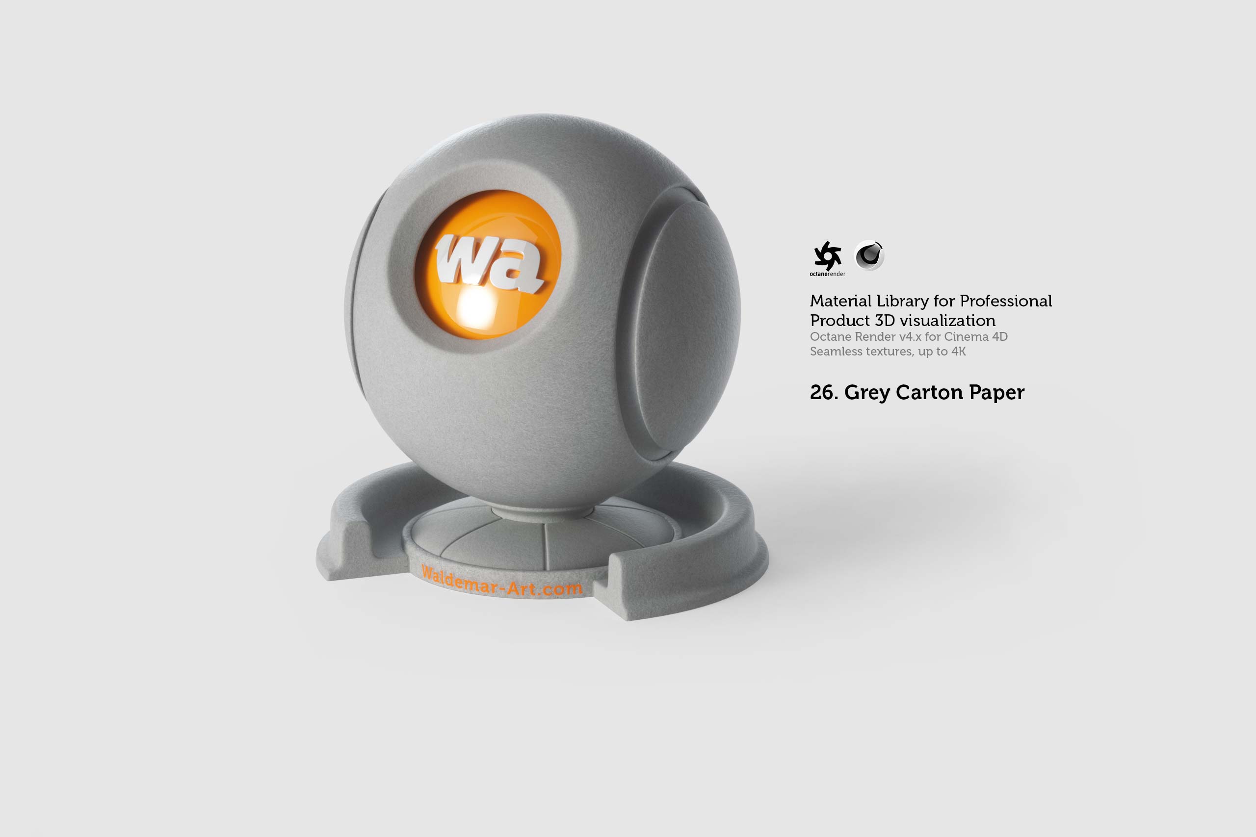 Octane 4+ for Cinema 4D (Compatible with version 2024) Materials Pack 1 - Hard Surfaces [27 items] (Glass, Plastic, Metal, Paper, Cork, PET etc)