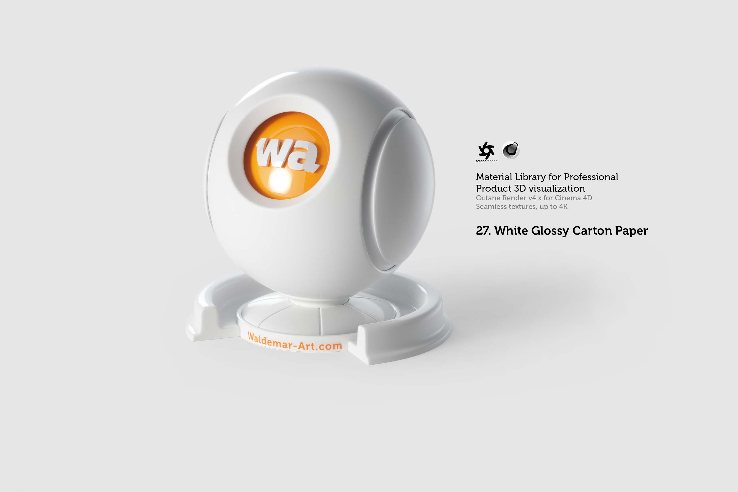 Octane 4+ for Cinema 4D (Compatible with version 2024) Materials Pack 1 - Hard Surfaces [27 items] (Glass, Plastic, Metal, Paper, Cork, PET etc)