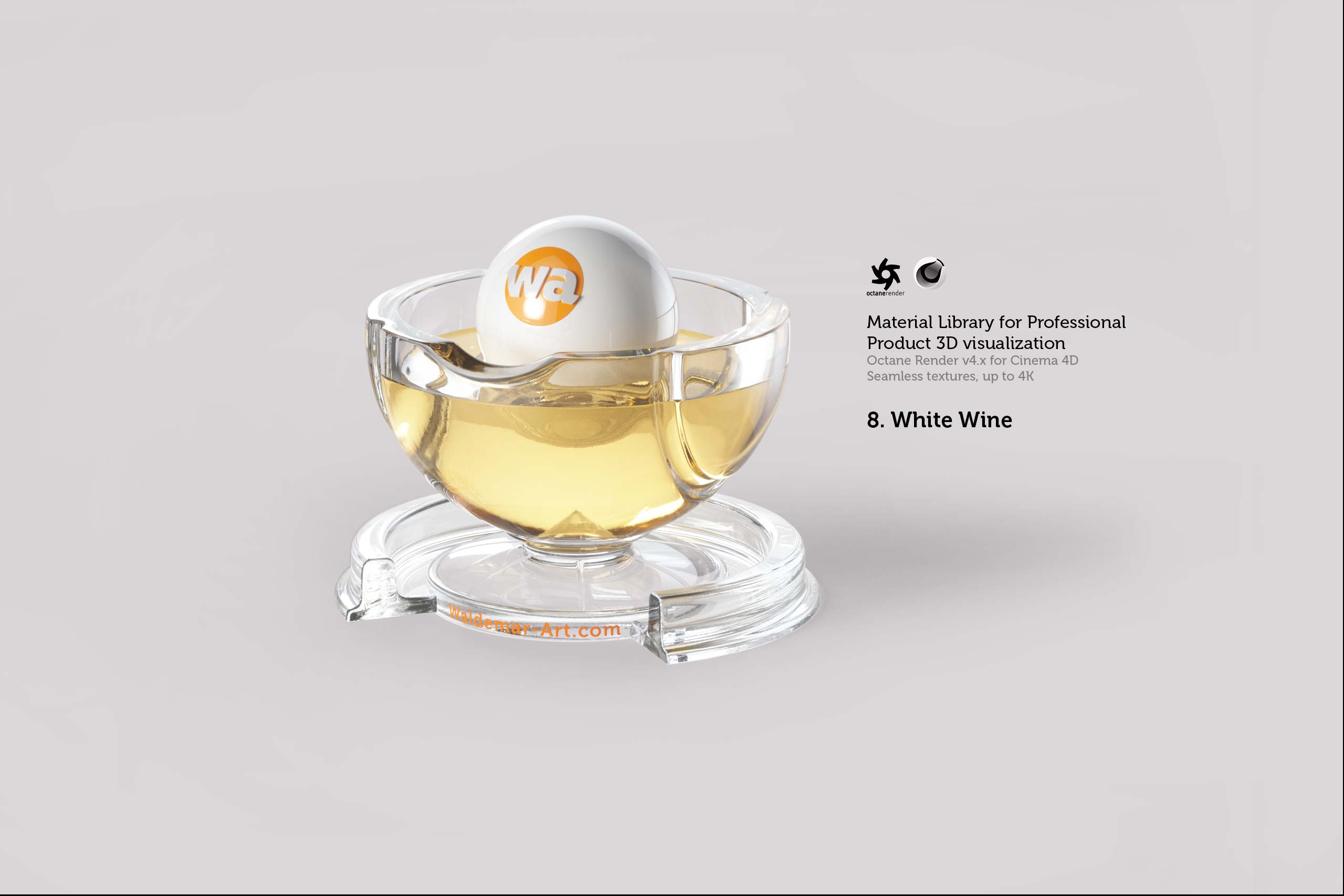 Octane 4+  for Cinema 4D (compatible with version 2024) Materials Pack 2 - Liquids and Food [27 items] (Jam, Butter, Milk, Yoghurt, Pesto, Honey, Beer, Wine etc)