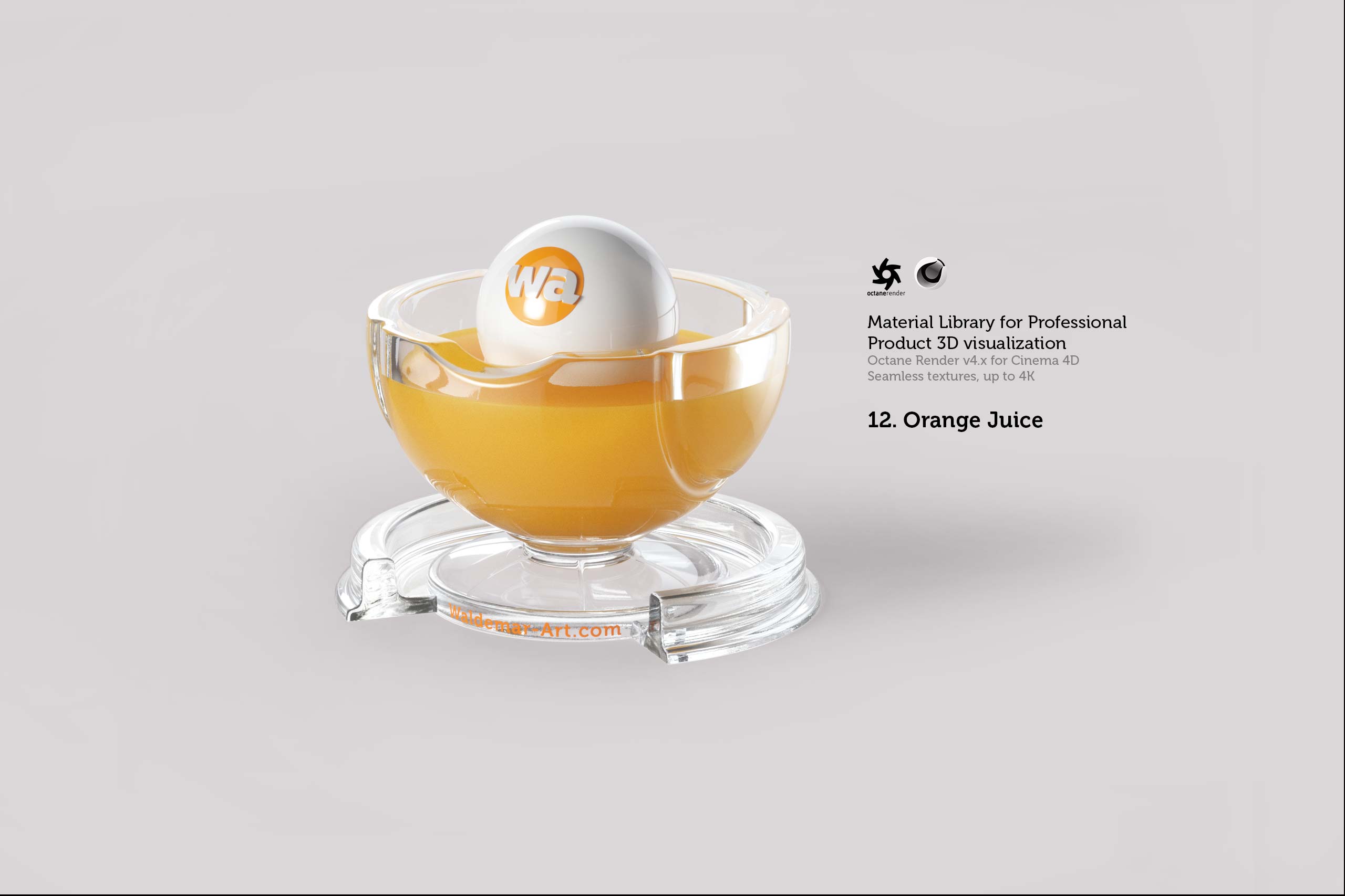 Octane 4+  for Cinema 4D (compatible with version 2024) Materials Pack 2 - Liquids and Food [27 items] (Jam, Butter, Milk, Yoghurt, Pesto, Honey, Beer, Wine etc)