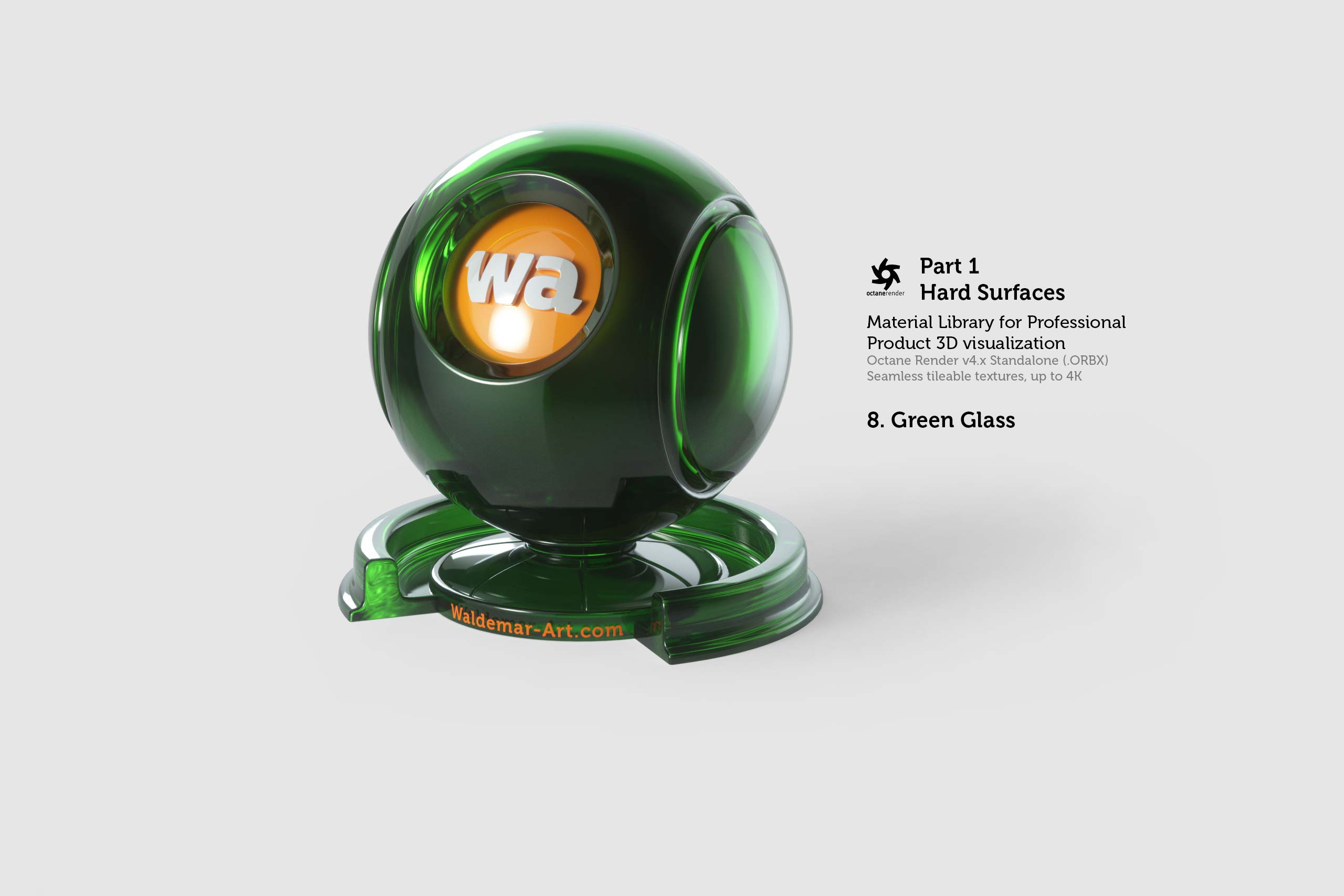 Octane 4+ Standalone Materials Pack 1 - Hard Surfaces [27 items] (Glass, Plastic, Metal, Paper, Cork, PET etc)