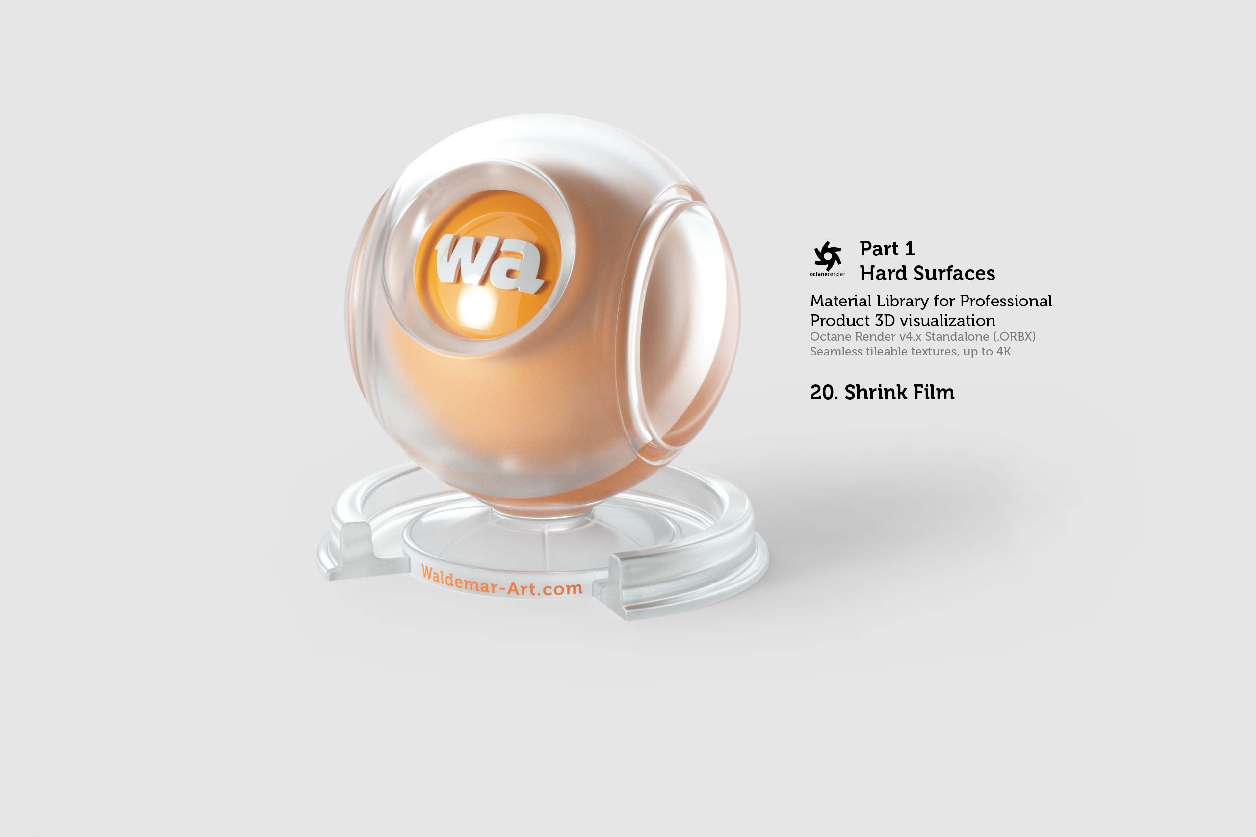 Octane 4+ Standalone Materials Pack 1 - Hard Surfaces [27 items] (Glass, Plastic, Metal, Paper, Cork, PET etc)