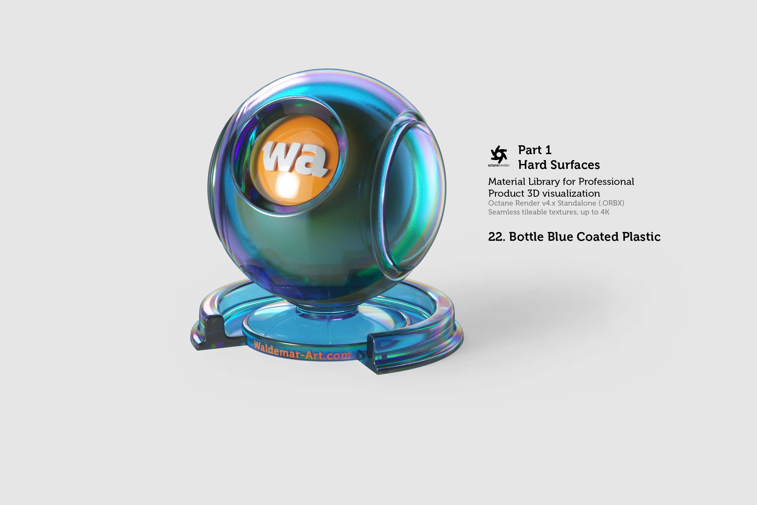 Octane 4+ Standalone Materials Pack 1 - Hard Surfaces [27 items] (Glass, Plastic, Metal, Paper, Cork, PET etc)