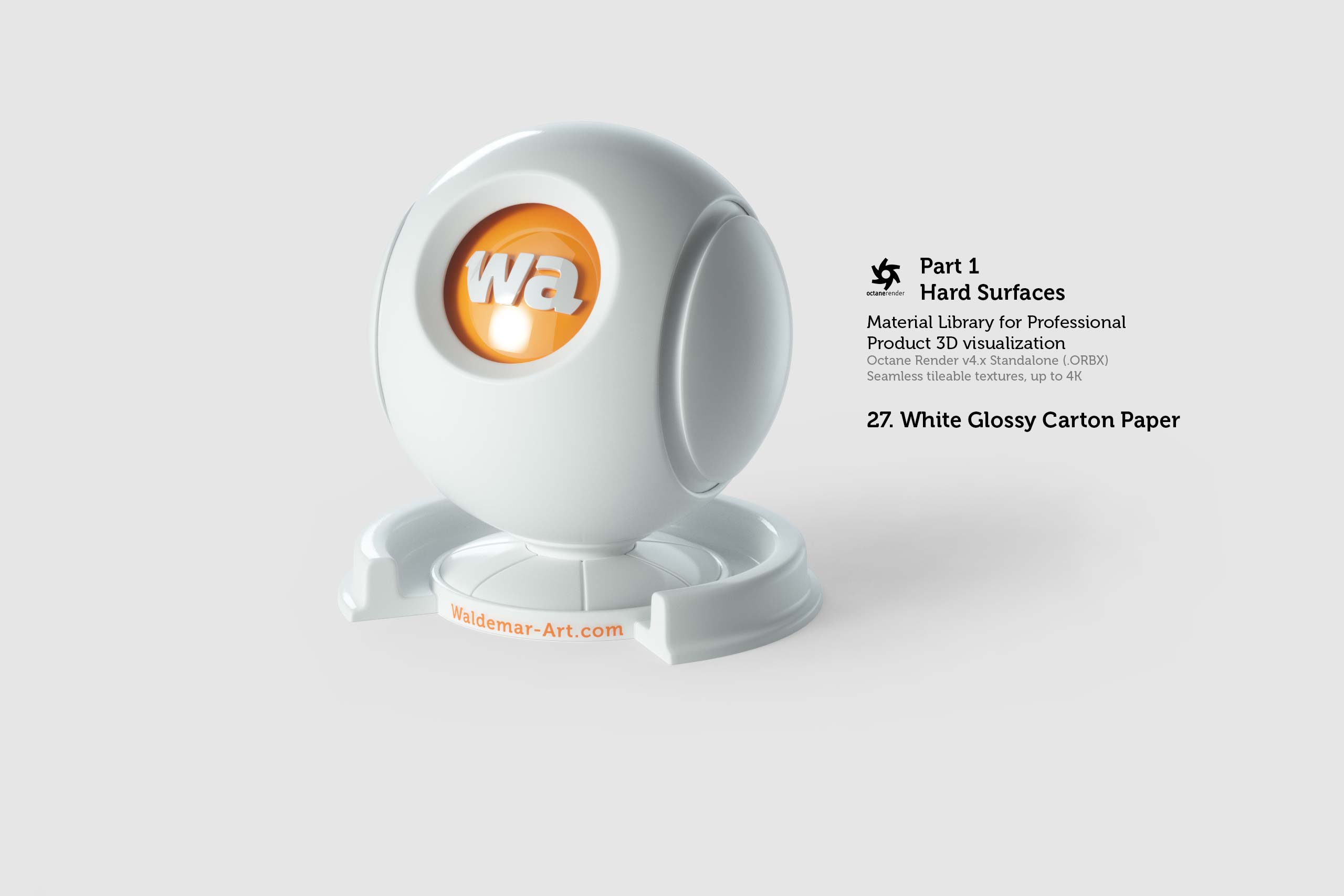 Octane 4+ Standalone Materials Pack 1 - Hard Surfaces [27 items] (Glass, Plastic, Metal, Paper, Cork, PET etc)