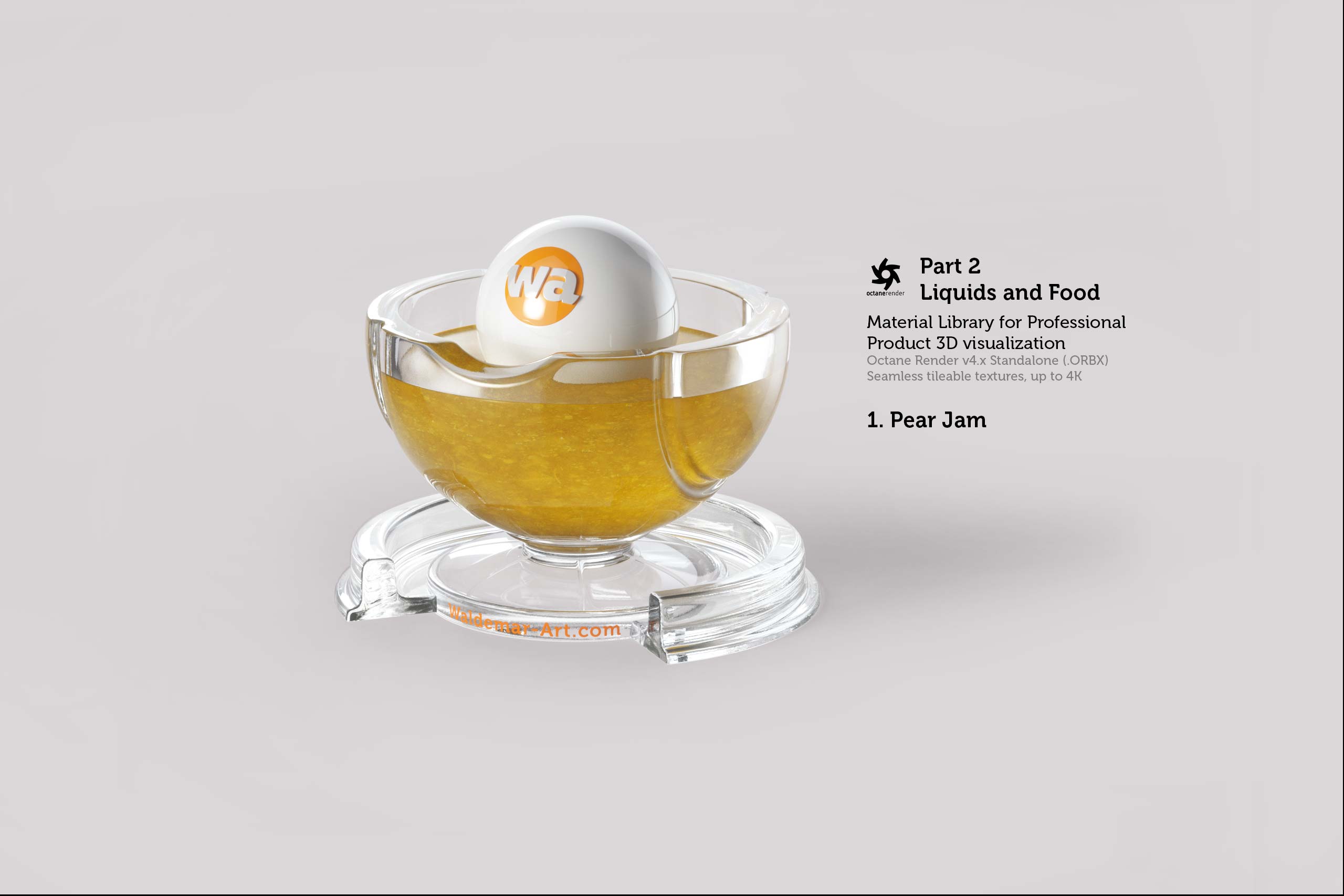 Octane 4+ Standalone Materials Pack 2 - Liquids and Food [27 items] (Jam, Butter, Milk, Yoghurt, Pesto, Honey, Beer, Wine etc)