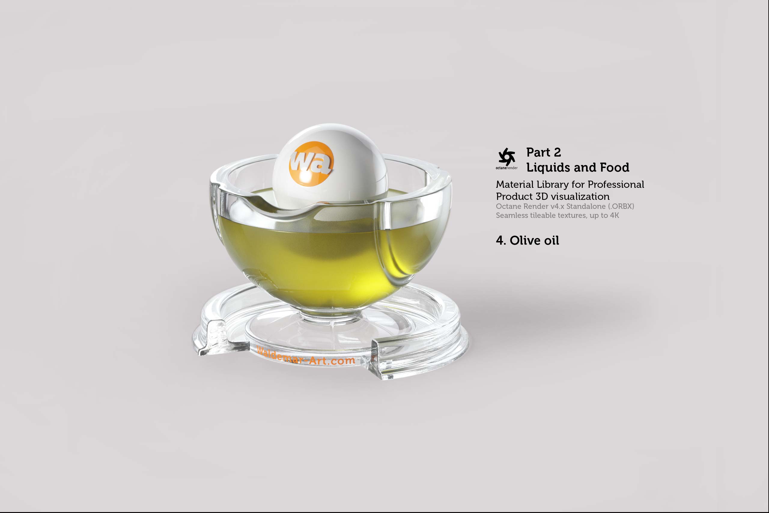 Octane 4+ Standalone Materials Pack 2 - Liquids and Food [27 items] (Jam, Butter, Milk, Yoghurt, Pesto, Honey, Beer, Wine etc)