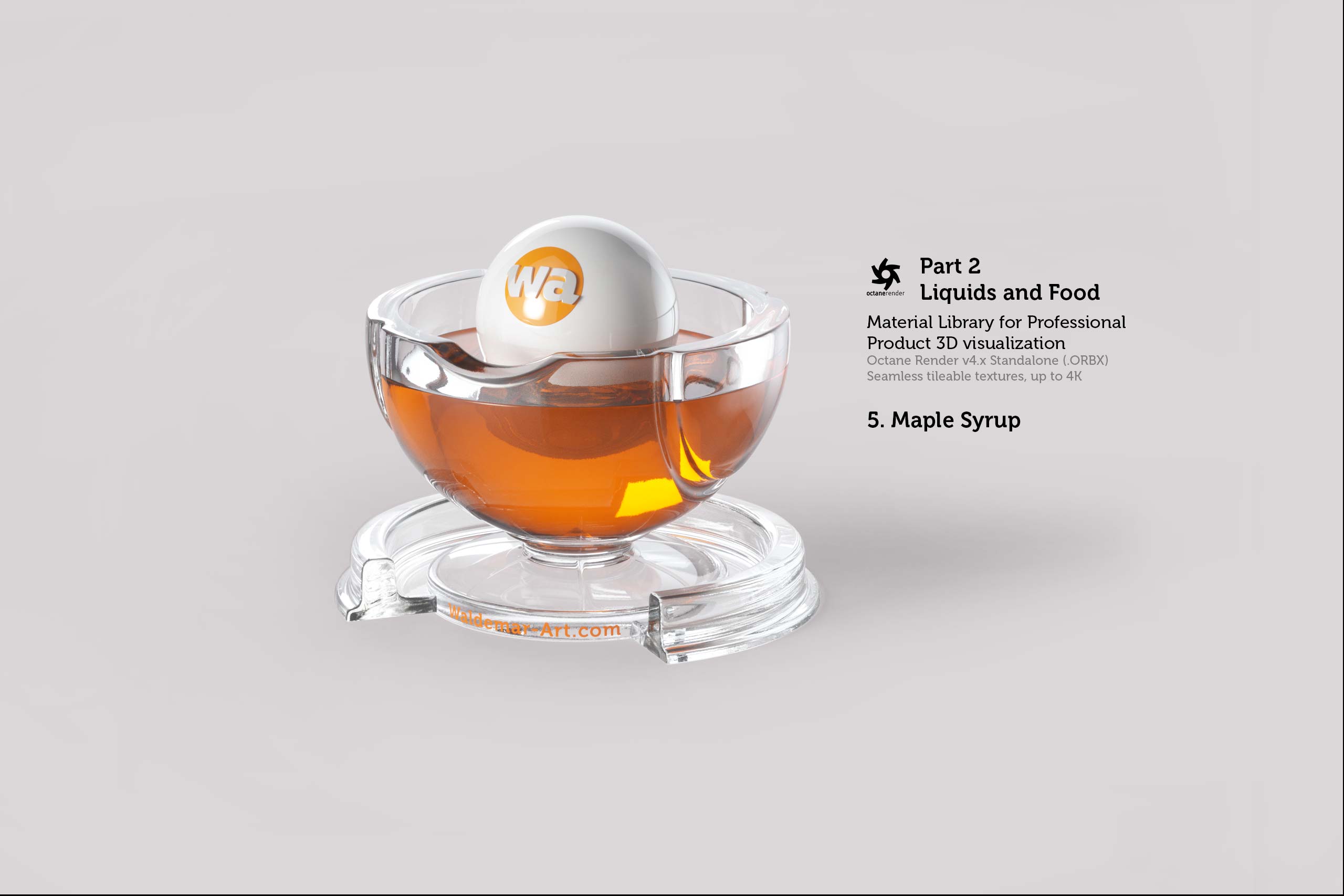 Octane 4+ Standalone Materials Pack 2 - Liquids and Food [27 items] (Jam, Butter, Milk, Yoghurt, Pesto, Honey, Beer, Wine etc)