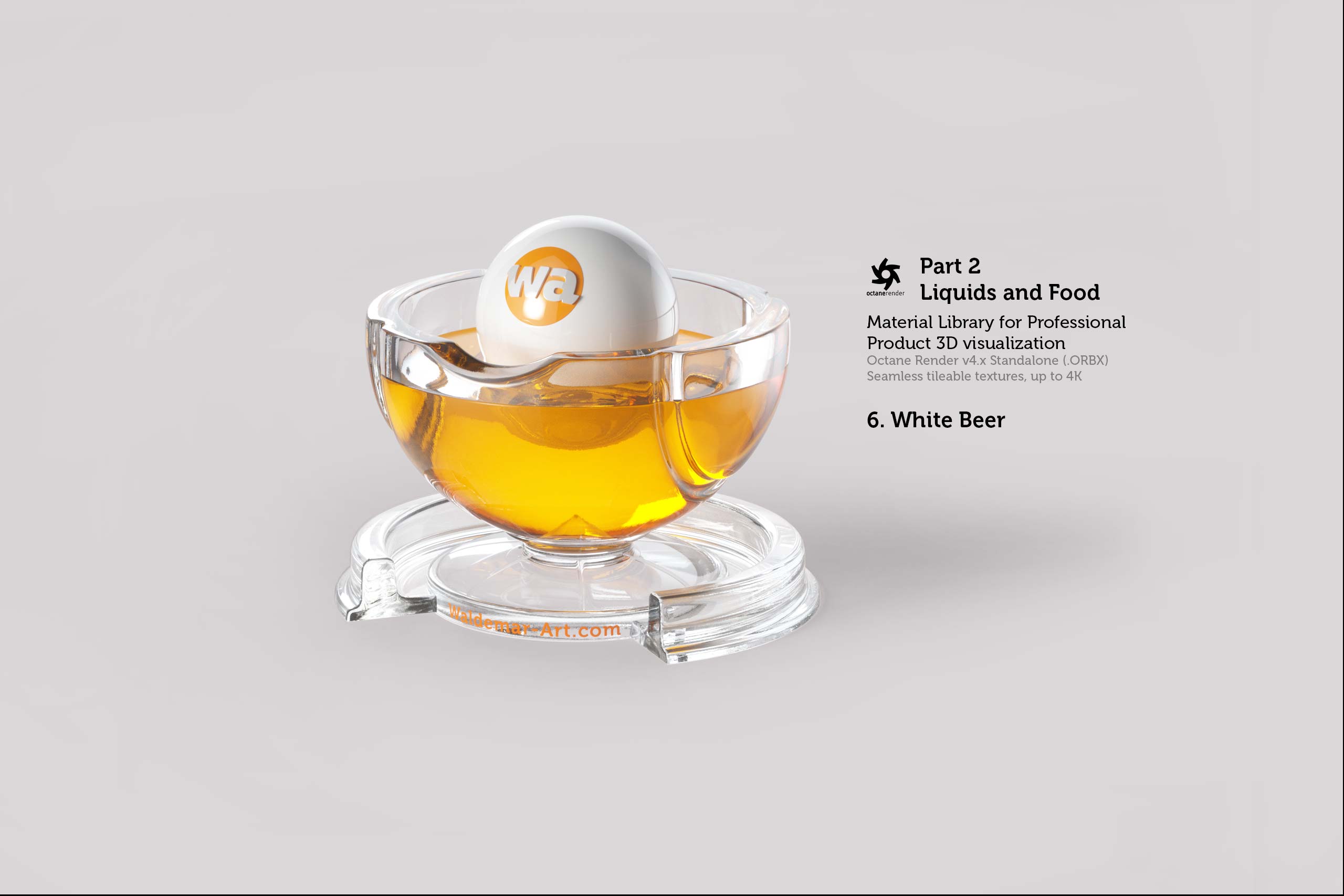 Octane 4+ Standalone Materials Pack 2 - Liquids and Food [27 items] (Jam, Butter, Milk, Yoghurt, Pesto, Honey, Beer, Wine etc)