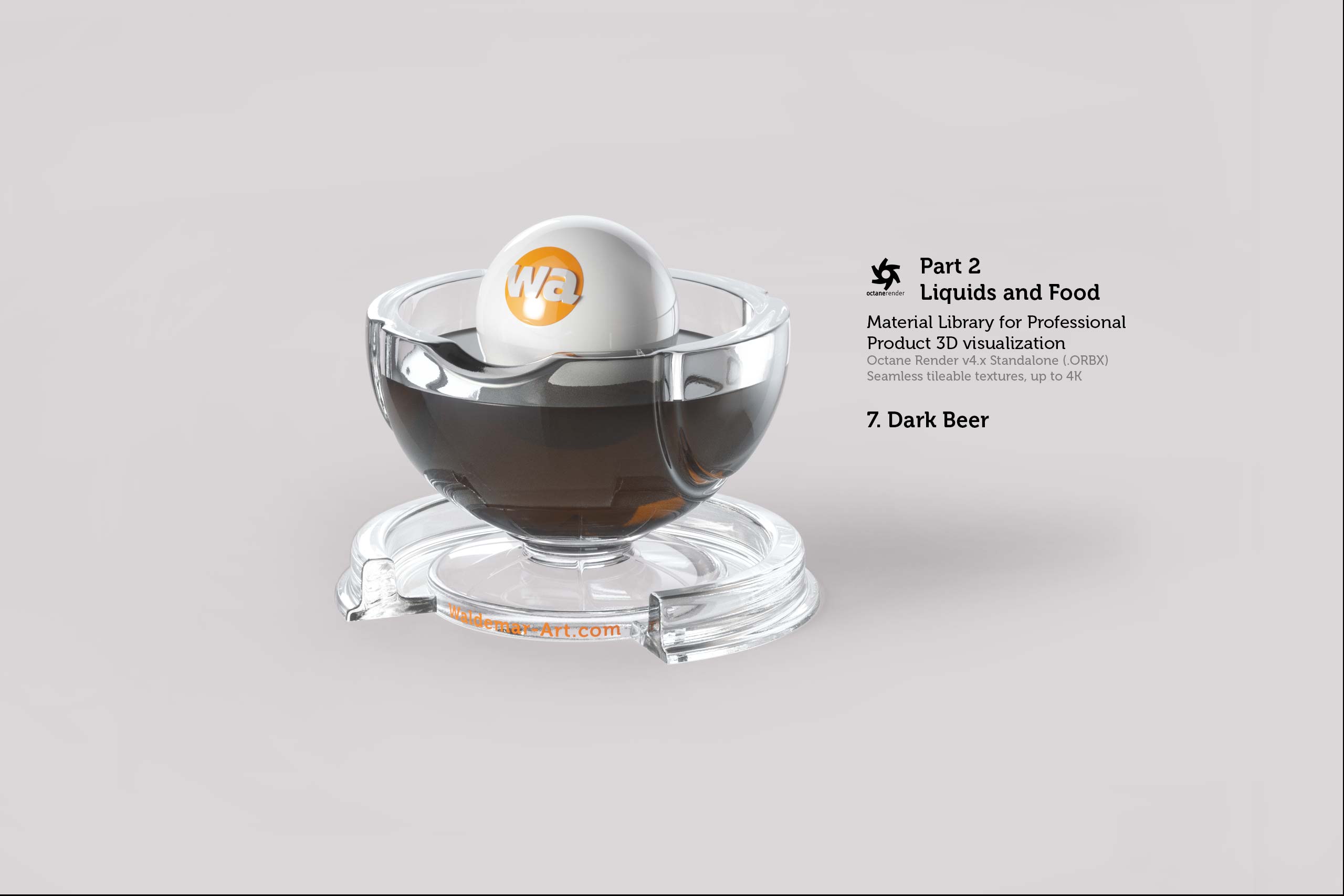 Octane 4+ Standalone Materials Pack 2 - Liquids and Food [27 items] (Jam, Butter, Milk, Yoghurt, Pesto, Honey, Beer, Wine etc)